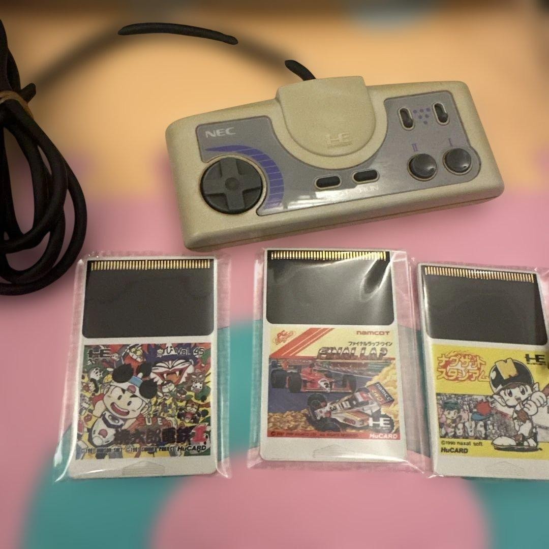 NEC PC Engine DUO R Console with Controller AC Adapter AV Cable Final Lap