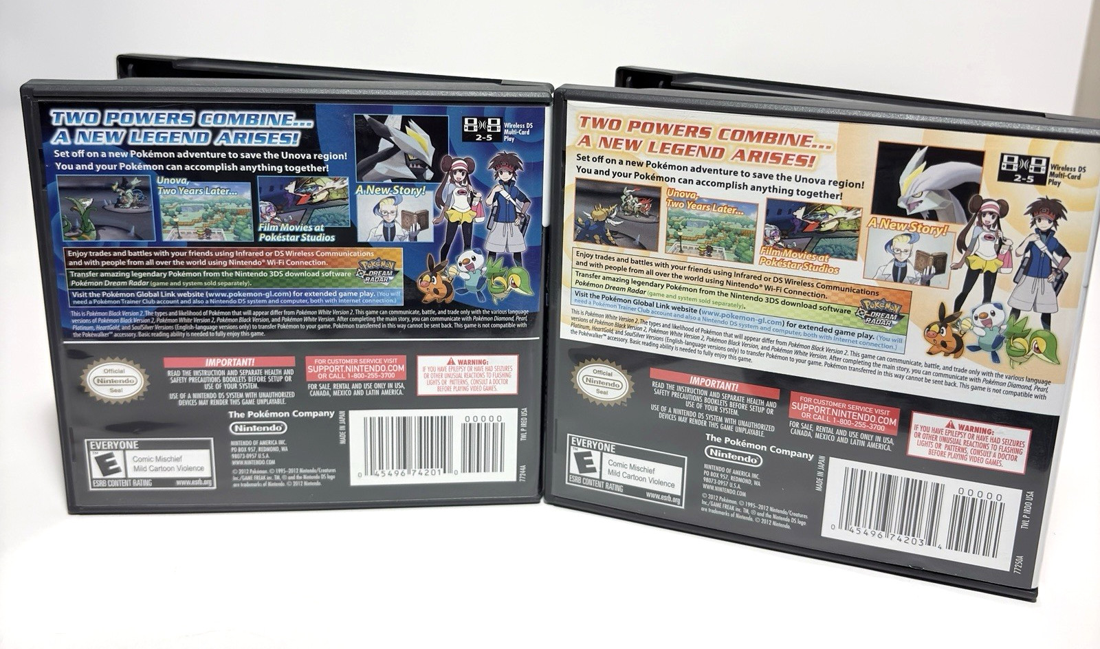 Pokemon Black 2 & White 2 Nintendo DS Both 100% Complete CIB Tested Authentic