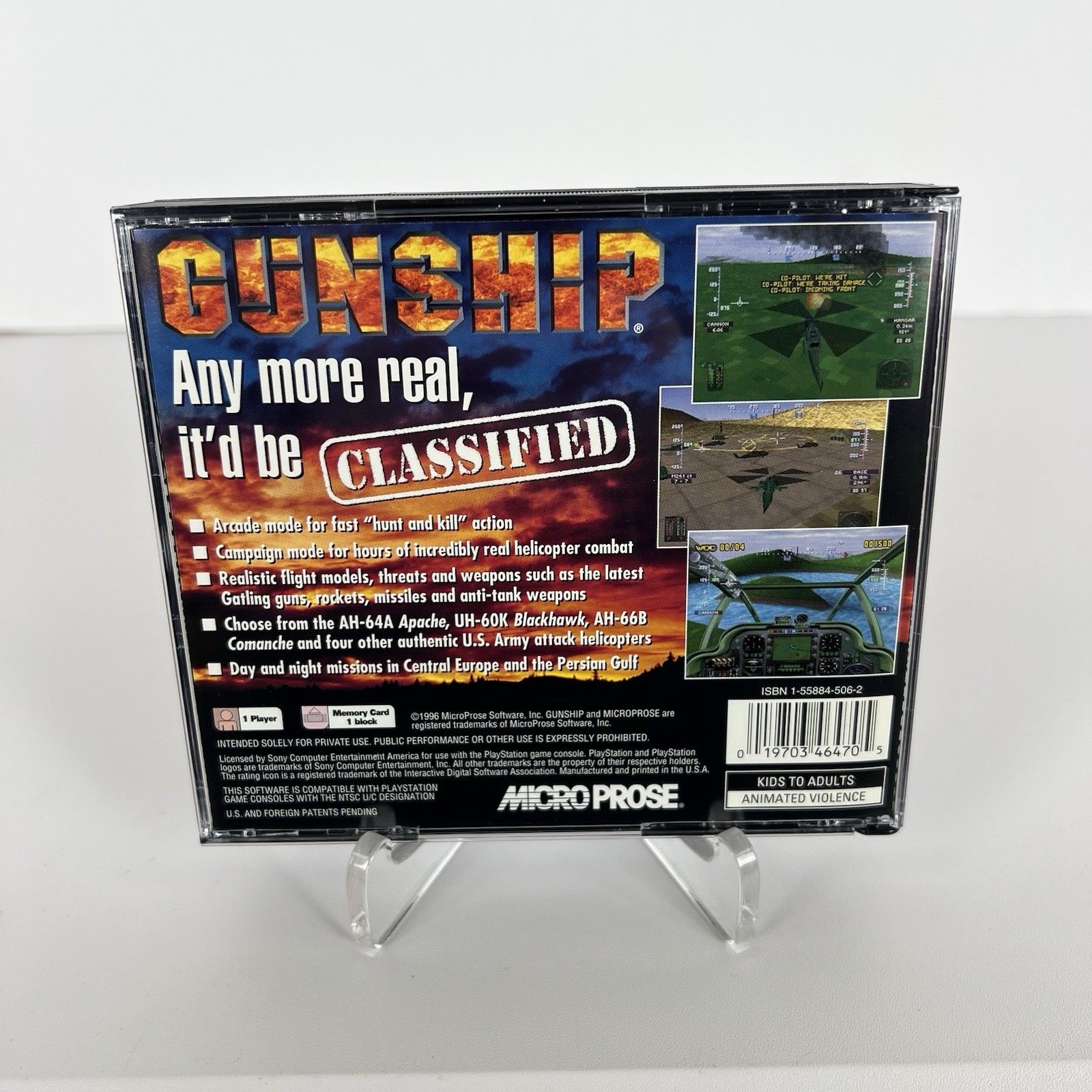 Gunship (Sony PlayStation 1, 1996) PS1 Complete CIB W/ Reg Card