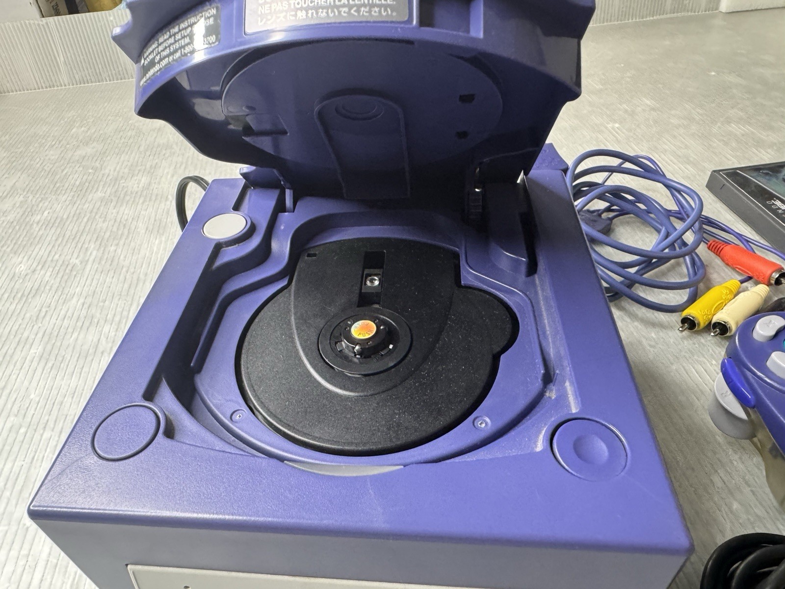 NINTENDO GAMECUBE CONSOLE DOL-001 Indigo power cord A/V cable METROID PRIME 1& 2