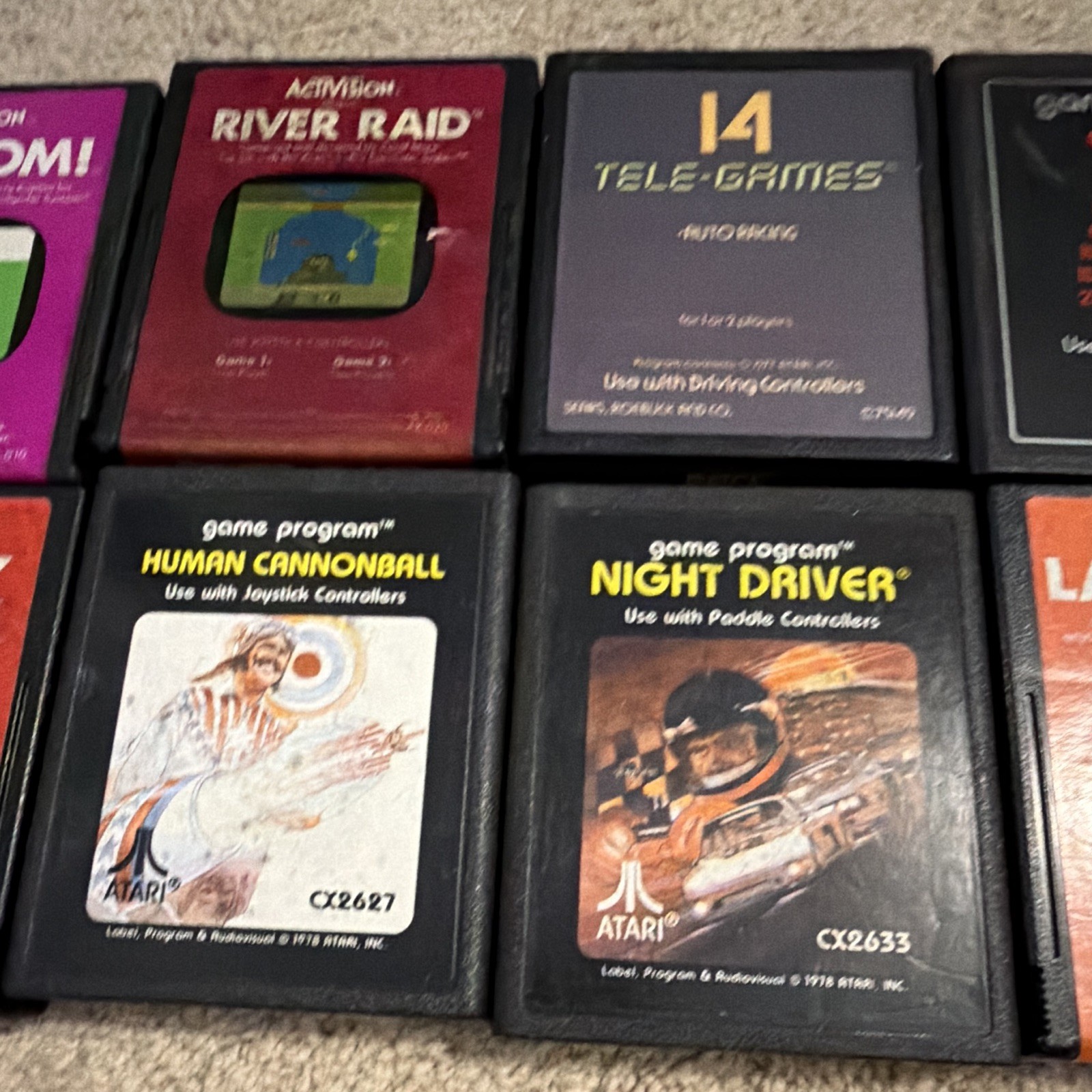 Atari Activision Tele-Games Atari 2600 Lot 10 Cartridges Kaboom River Raid
