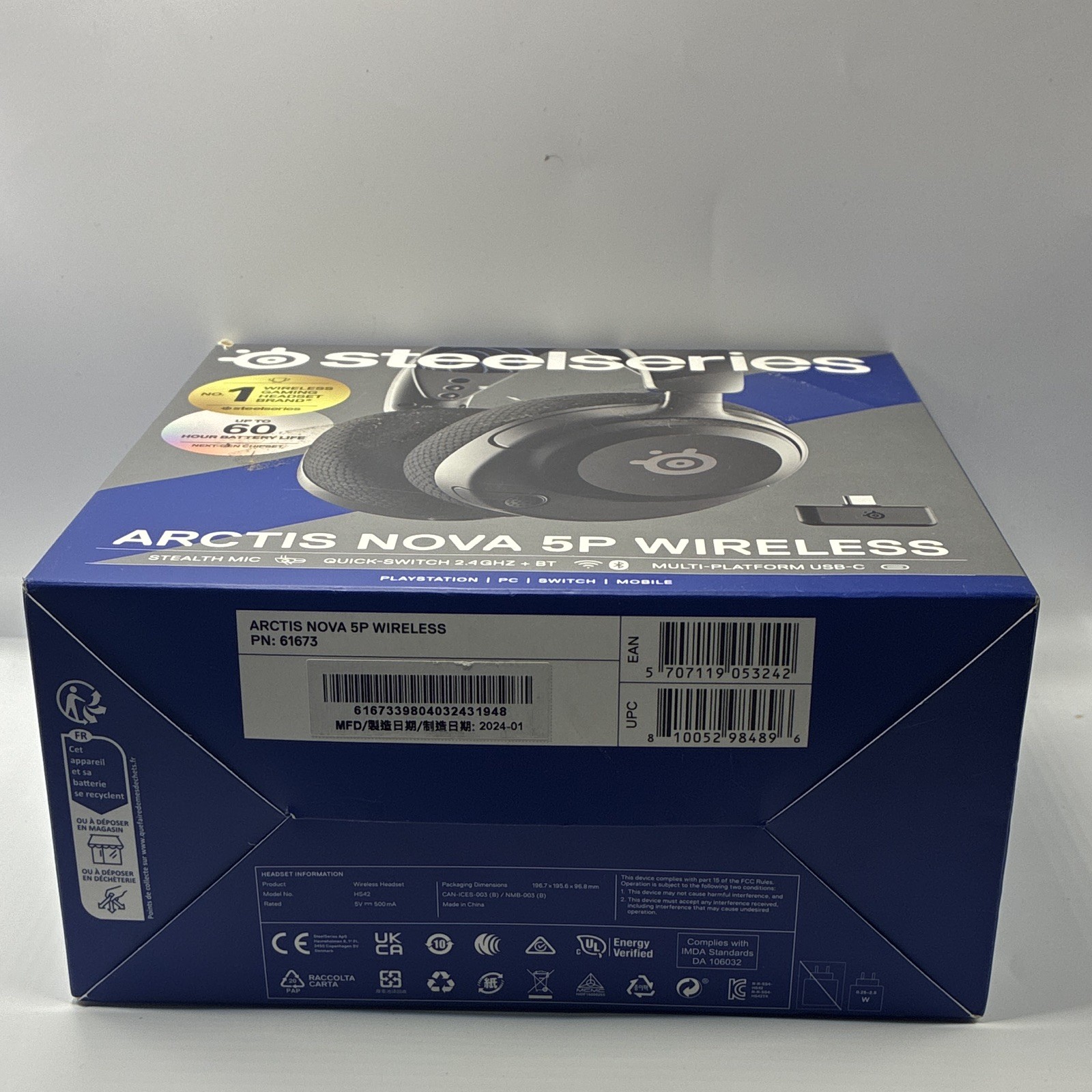 SteelSeries Arctis Nova 5P Wireless Headset Bluetooth USB-C Built-In Mic Black