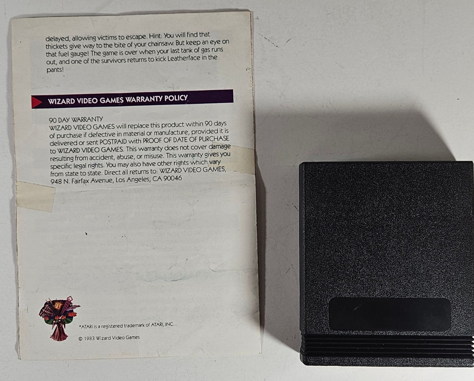 Atari 2600 The Texas Chainsaw Massacre w/ Manual – 1983 Atari – Tested and Works