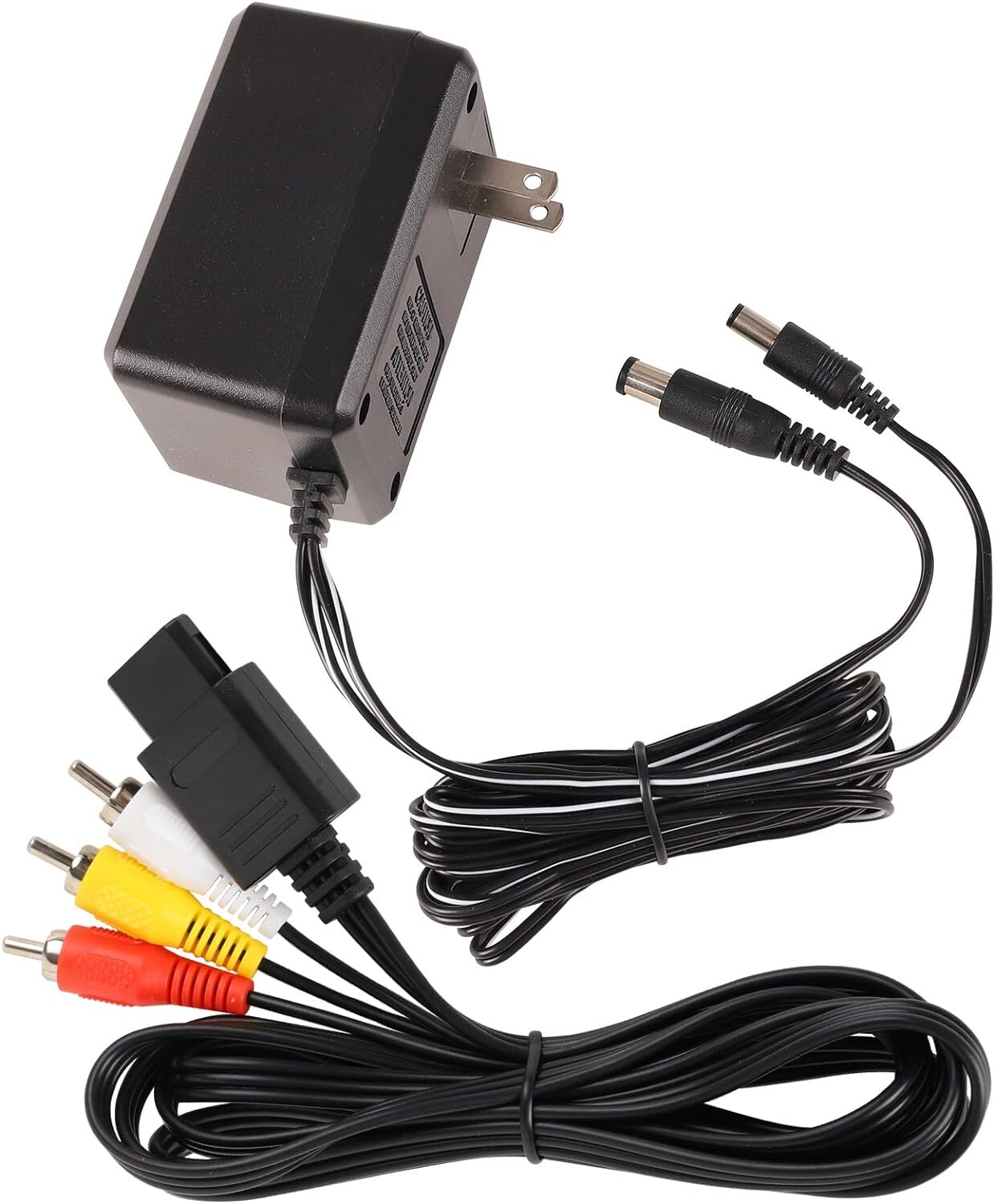 AV RCA Audio+AC Cable Power Supply Adapter Cord Set For Super Nintendo SNES Game