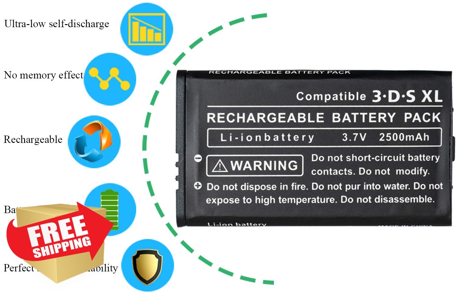 OSTENT 3DS LL XL Rechargeable Lithium-ion Battery Tool Kit