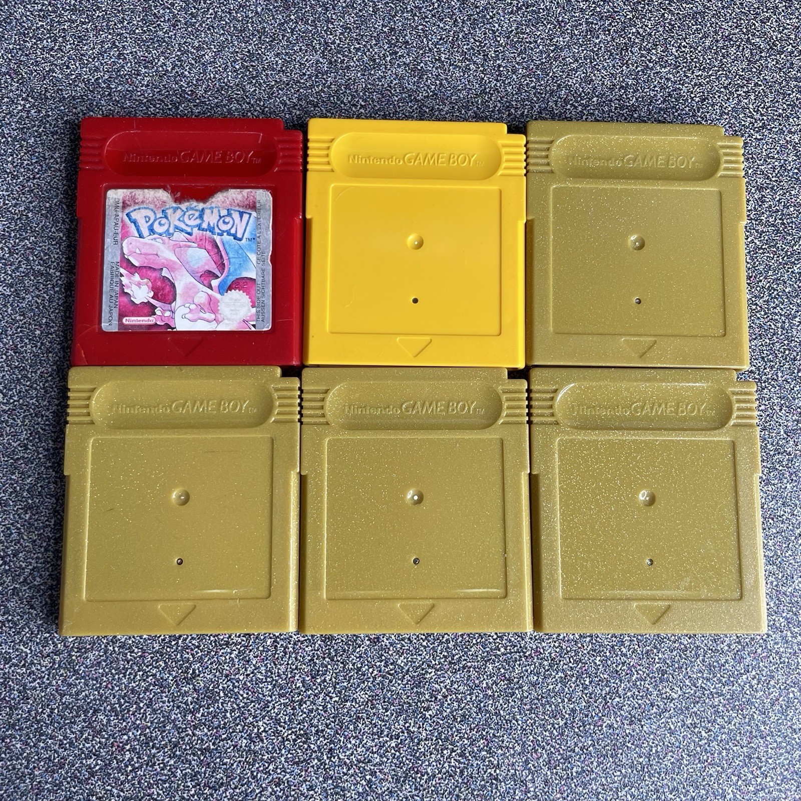 Pokémon Games Red Yellow Gold Nintendo GameBoy Authentic Lot of 6 PARTS/REPAIR