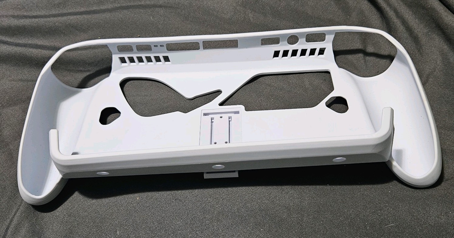 White Rigid Plastic Protective Shell with Stand for Steam Deck Console