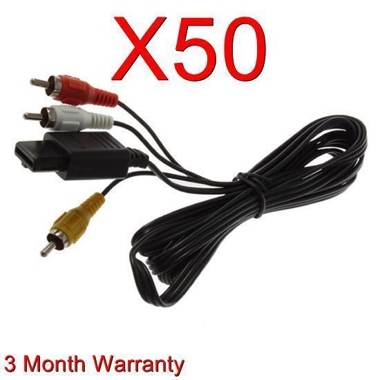 50 LOT Stereo AV Audio Video Rca Composite Cables for Nintendo 64