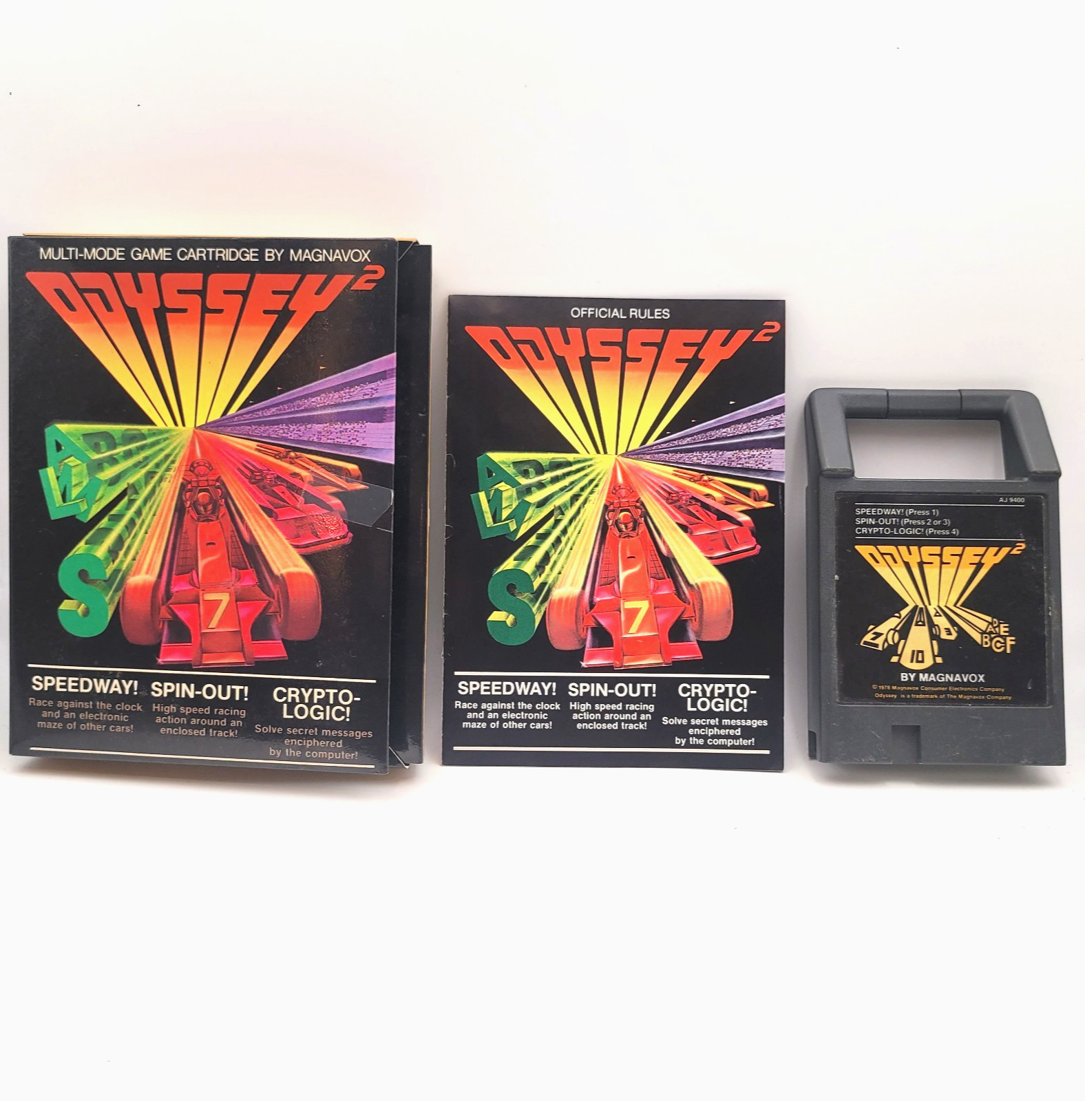 Speedway! Spin-Out! Crypto-Logic! for Magnavox Odyssey 2 – Complete CIB