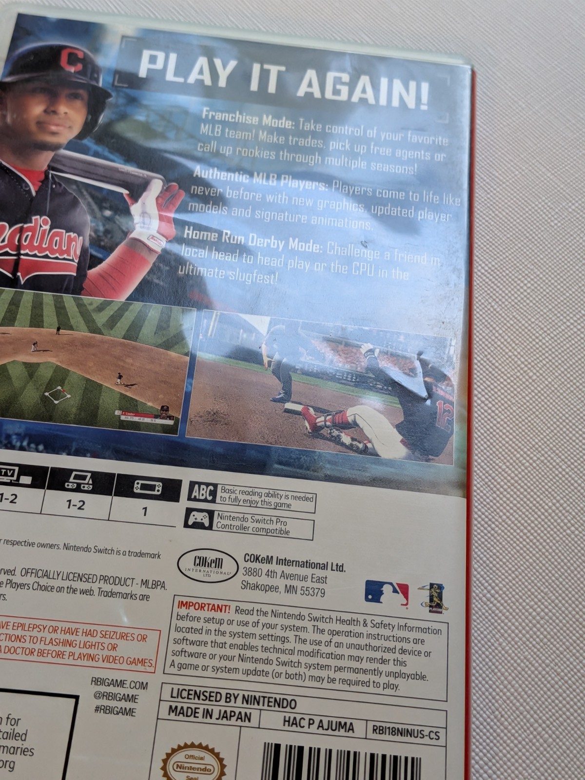 R.B.I. Baseball 18 (Nintendo Switch, 2018) RBI – Bends on artwork – Tested