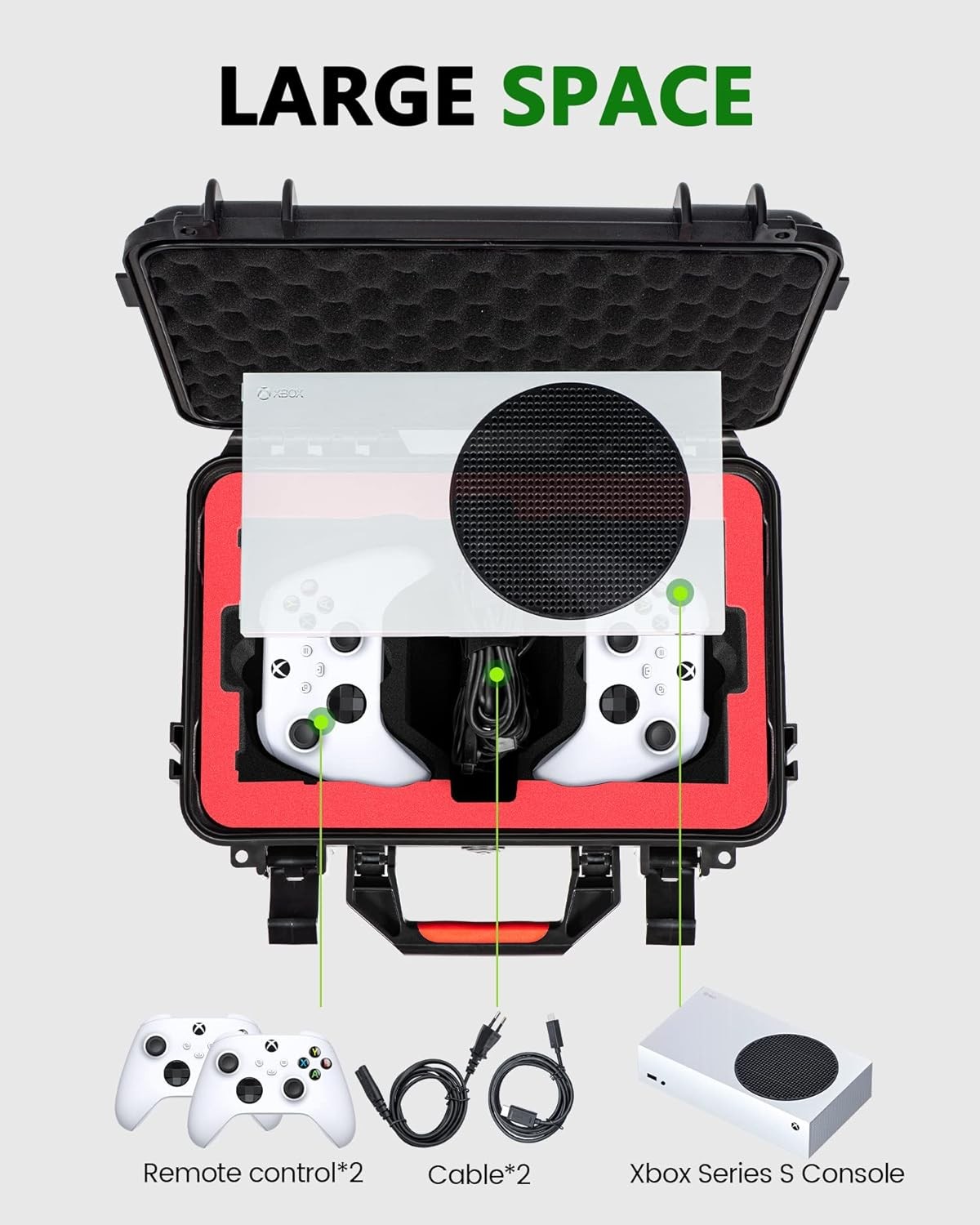 Hard Shell Carrying Case for Xbox Series S Waterproof Travel Bag with Shoulder
