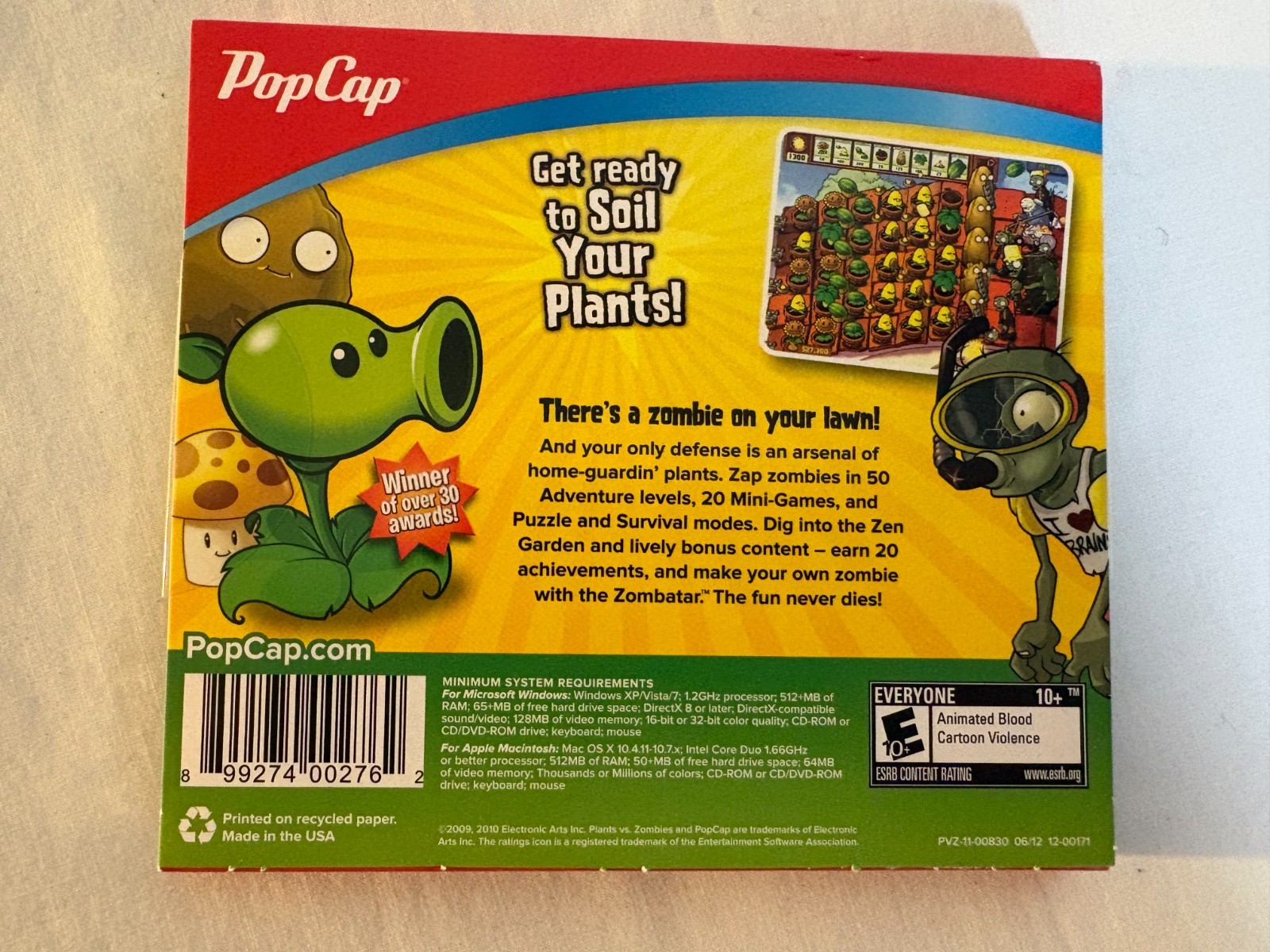 Plants Vs Zombies PVZ Original Rare Sealed for PC & MAC