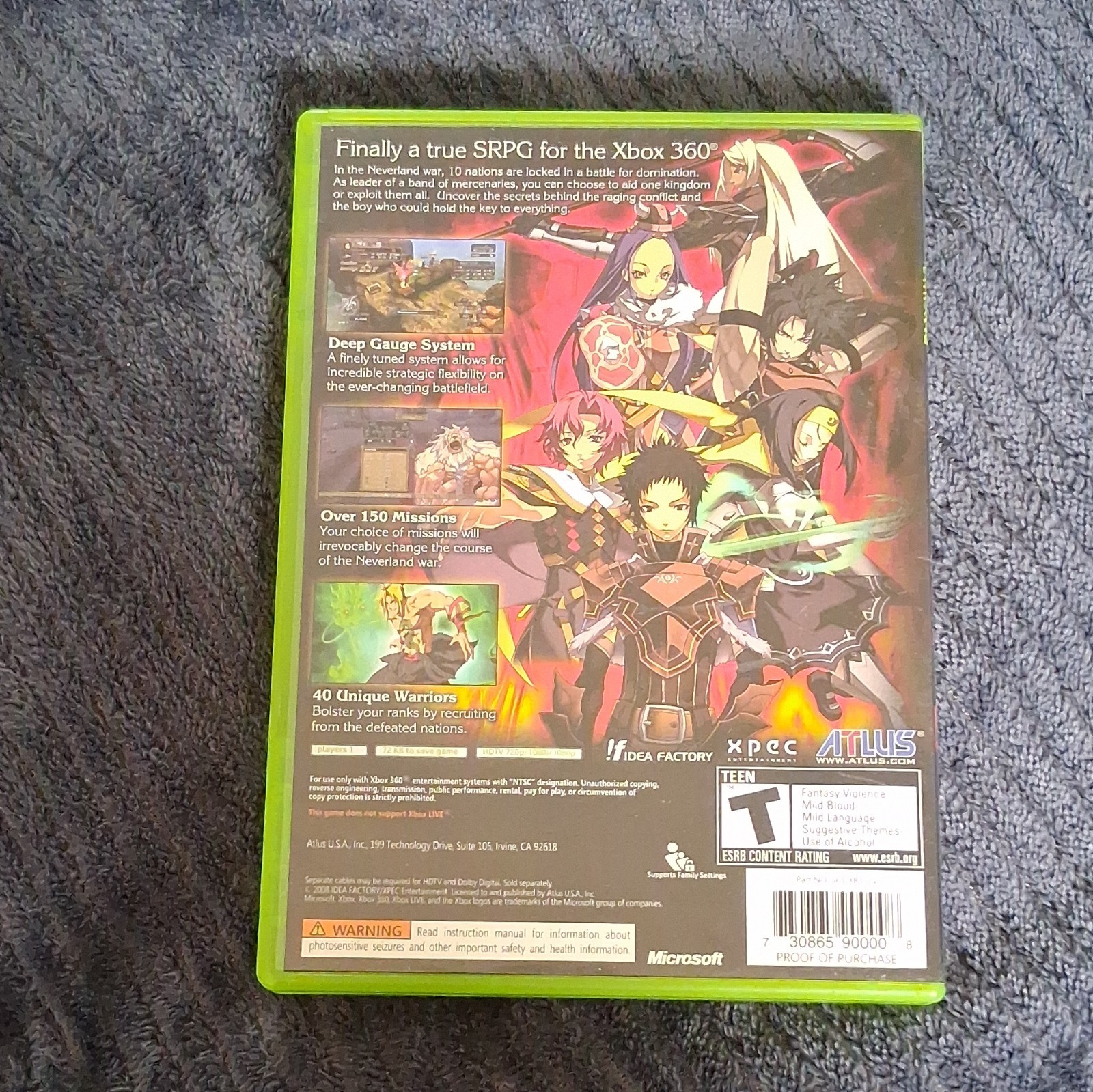 Atlus Spectral Force 3 NO DISC (Xbox 360) Complete Case & Manual, NTSC-U/C, T
