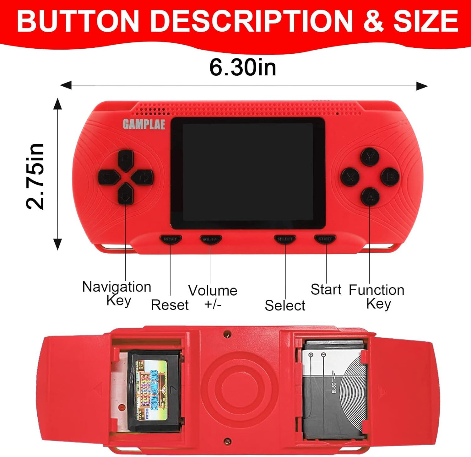 Portable Handheld Game Console 3″ HD Built-in 258 Games HD Classic Kids Toy Gift