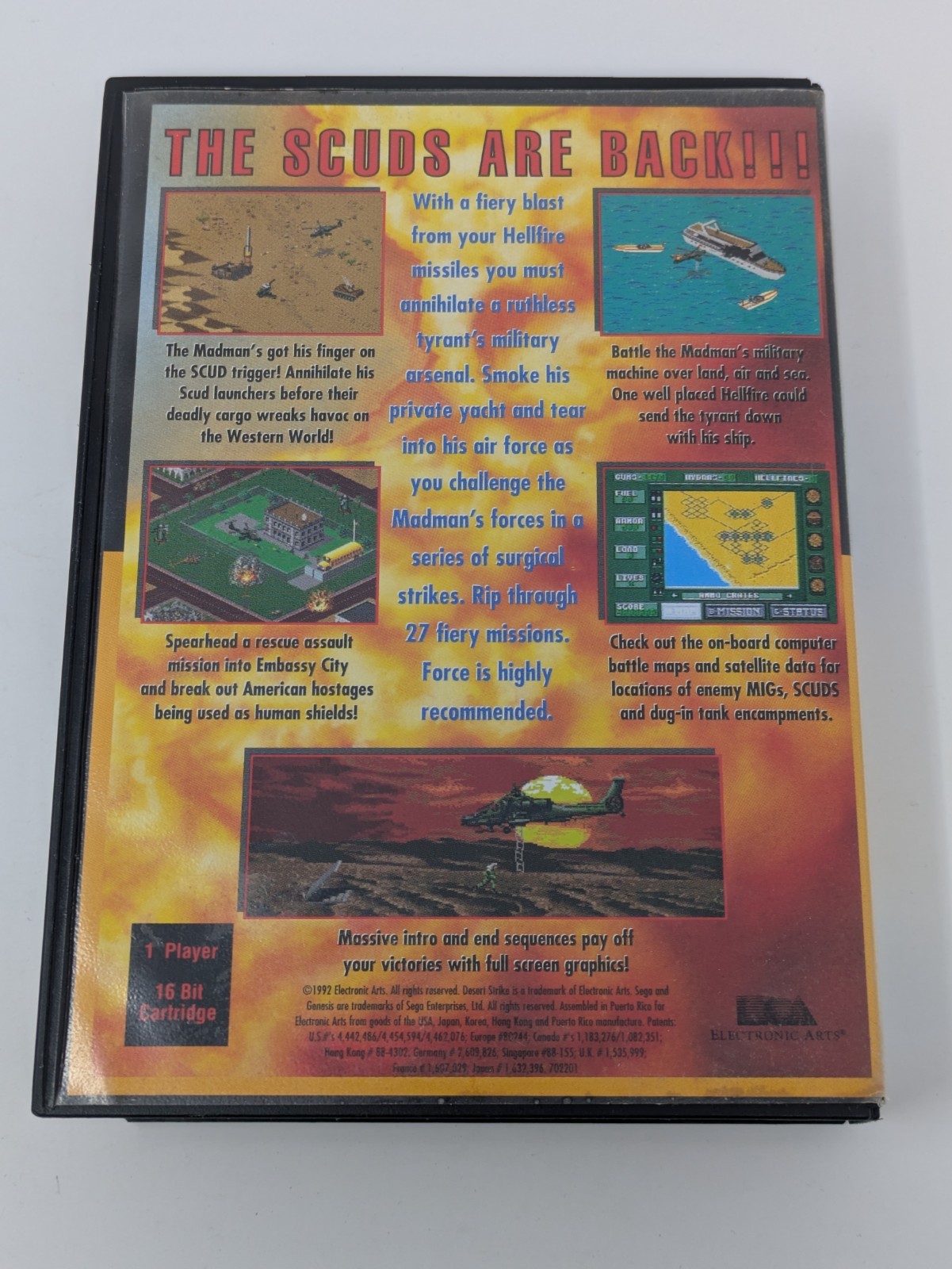 CIB Clean! EA Air Force Desert Strike (Sega Genesis, 1992) TESTED & WORKING