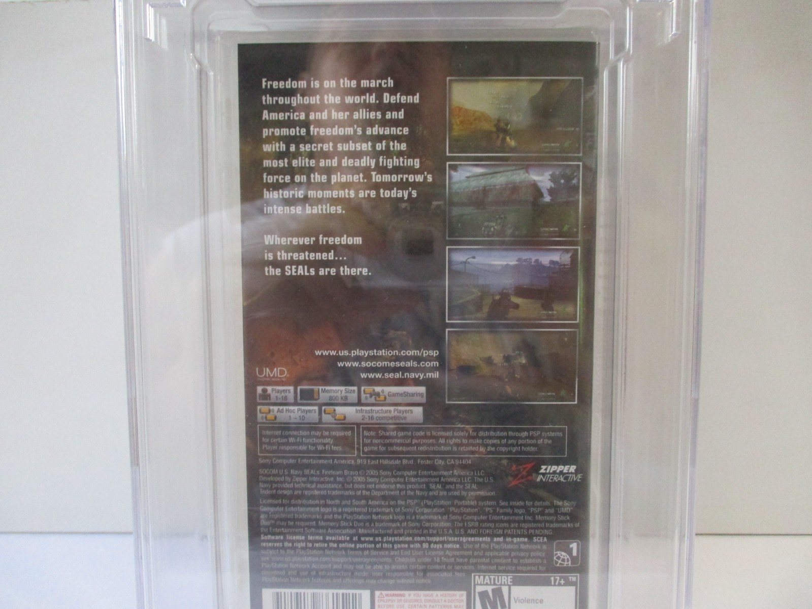 Socom US Navy Seals Fireteam Bravo (Sony PSP, 2005) CGC Graded Perfect 10 A++