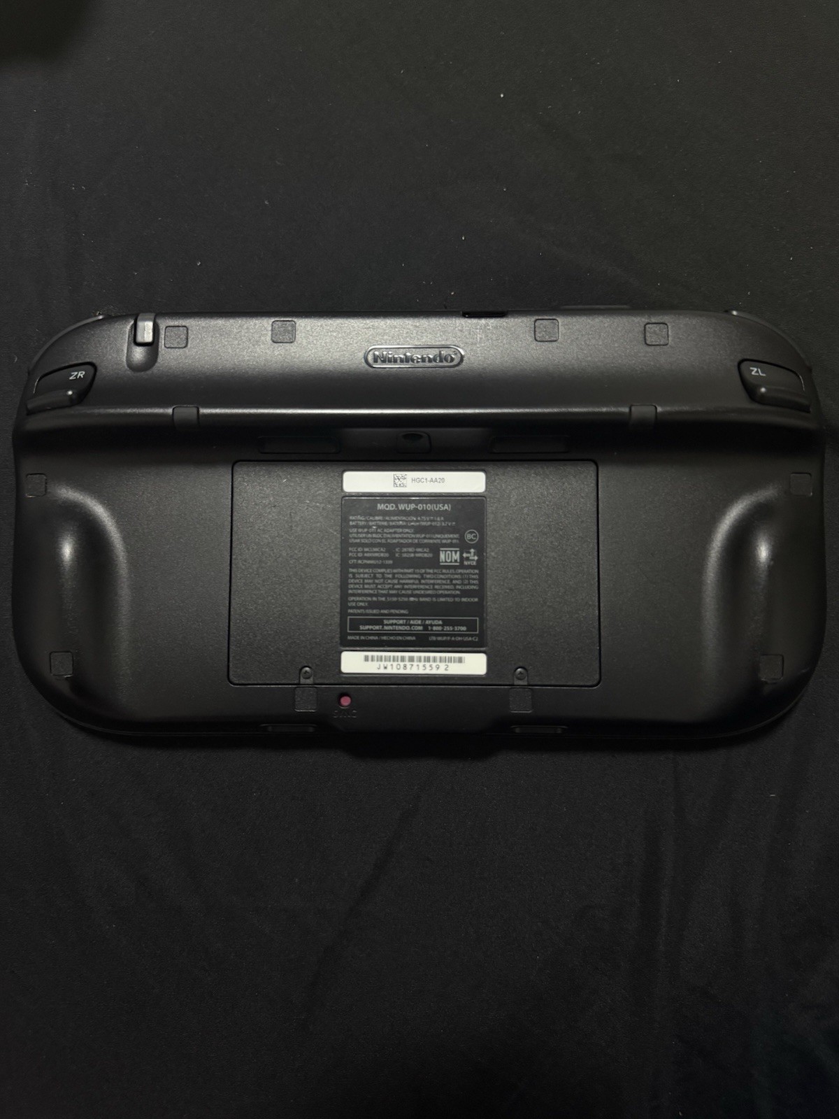 Nintendo Wii U GamePad WUP-010(USA) Black Wireless Controller w/ Built-In Mic