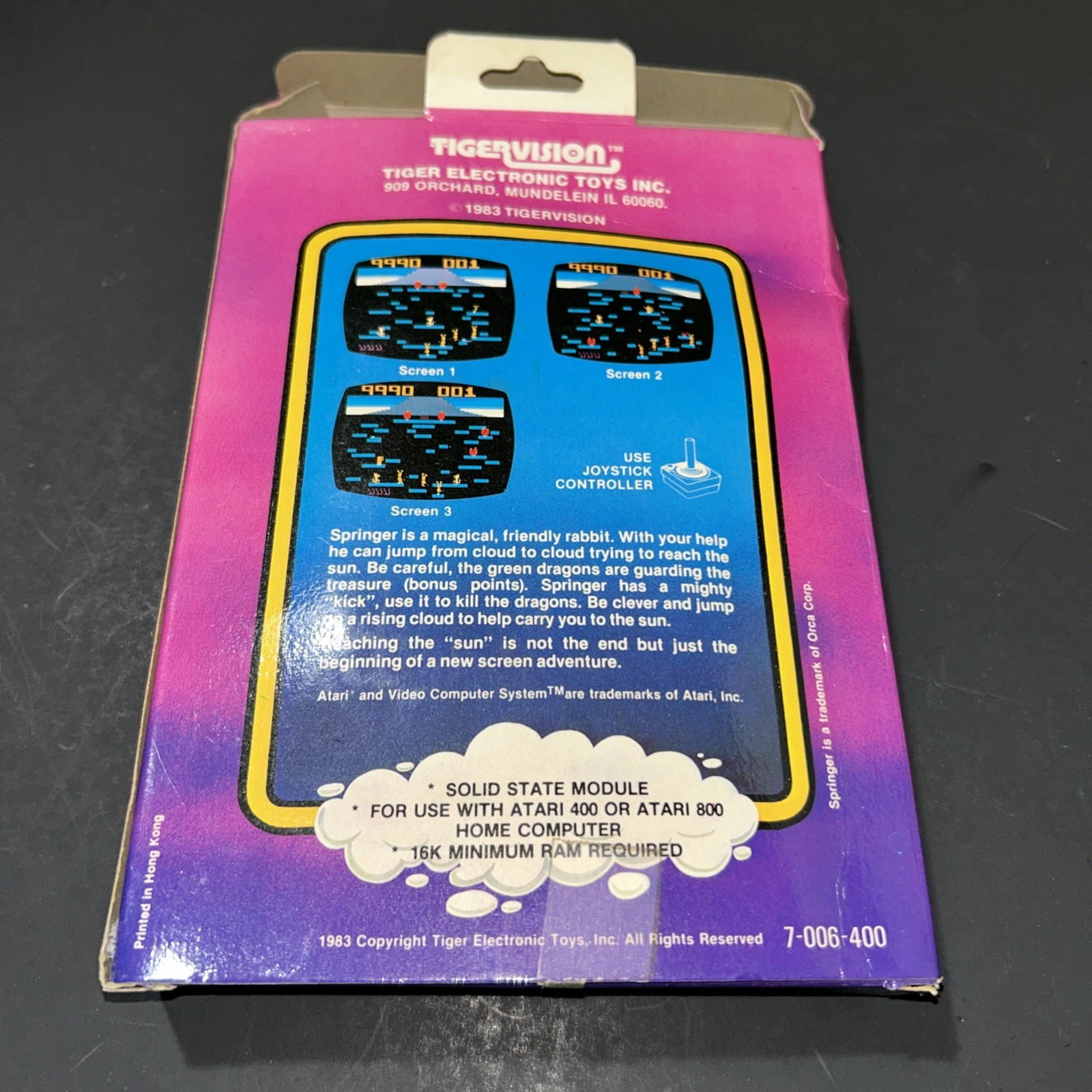 Springer (Atari 400/800/XL/XE) Game And Box-Very Rare
