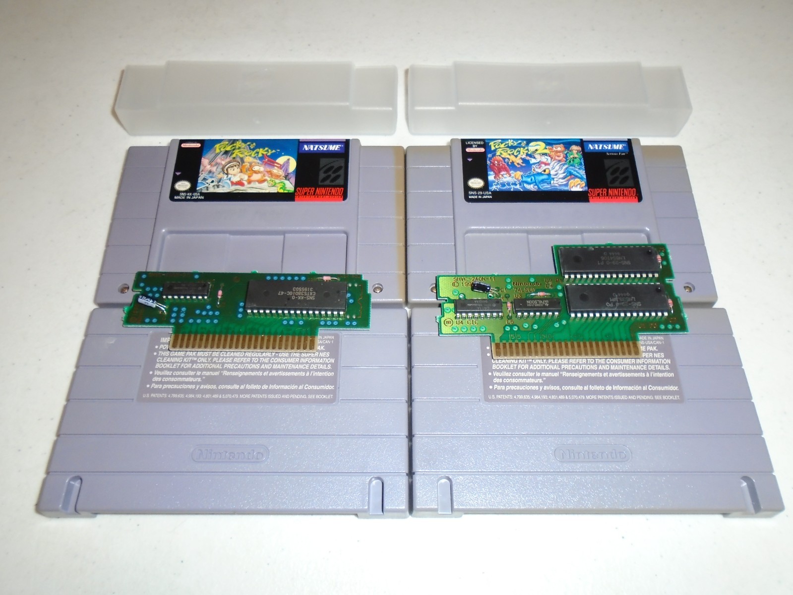 Pocky & Rocky 1 and Pocky & Rocky 2 by Natsume ☆☆ Authentic Super Nintendo SNES