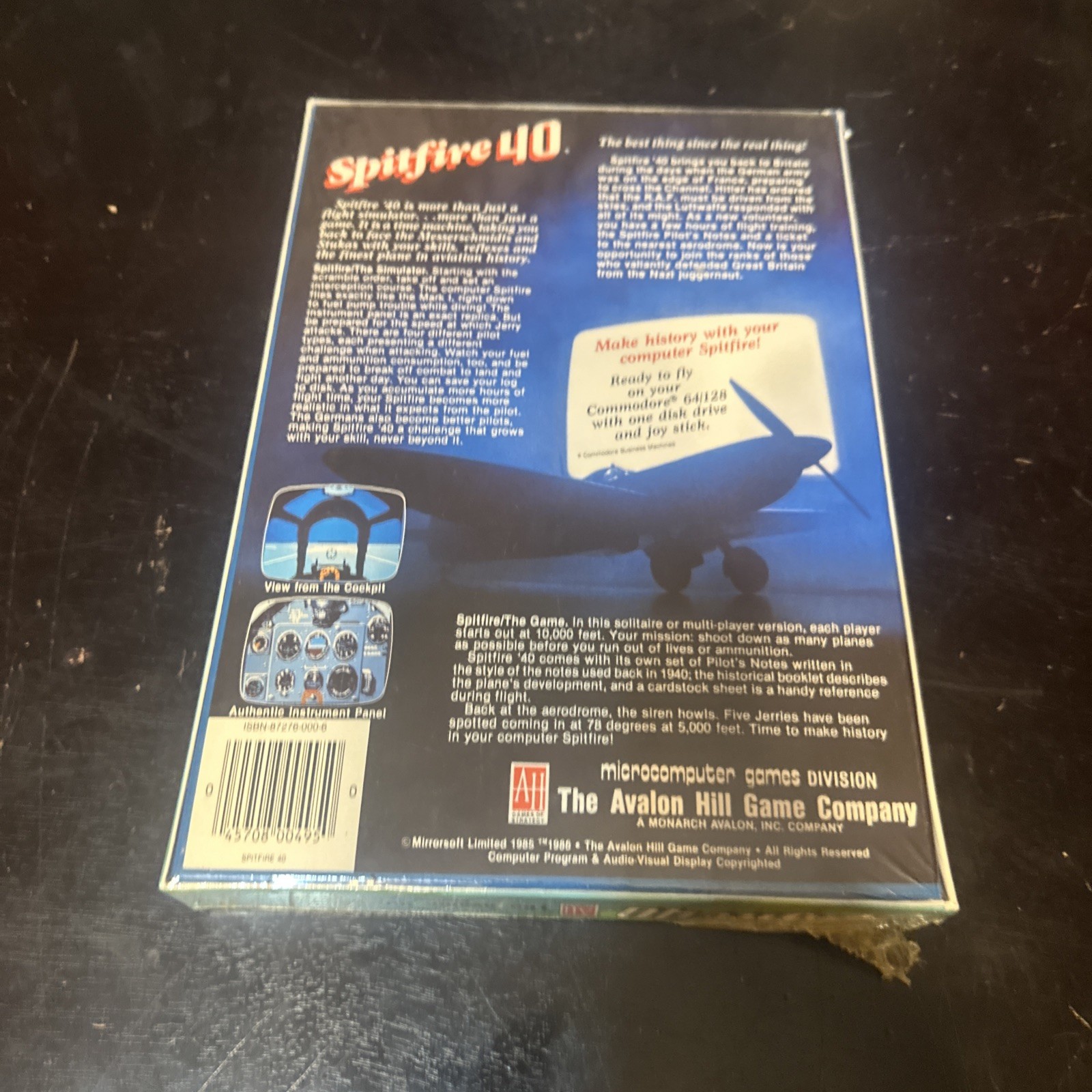 Spitfire 40 Commodore 64/128-Avalon Hill Brand New Sealed.
