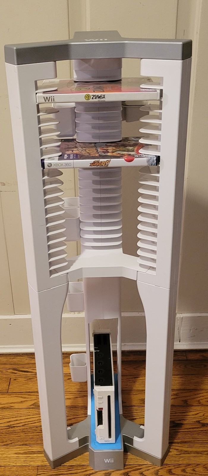 36” NINTENDO Wii Storage Tower Rack Tall Stand 20 Video Game Console Display