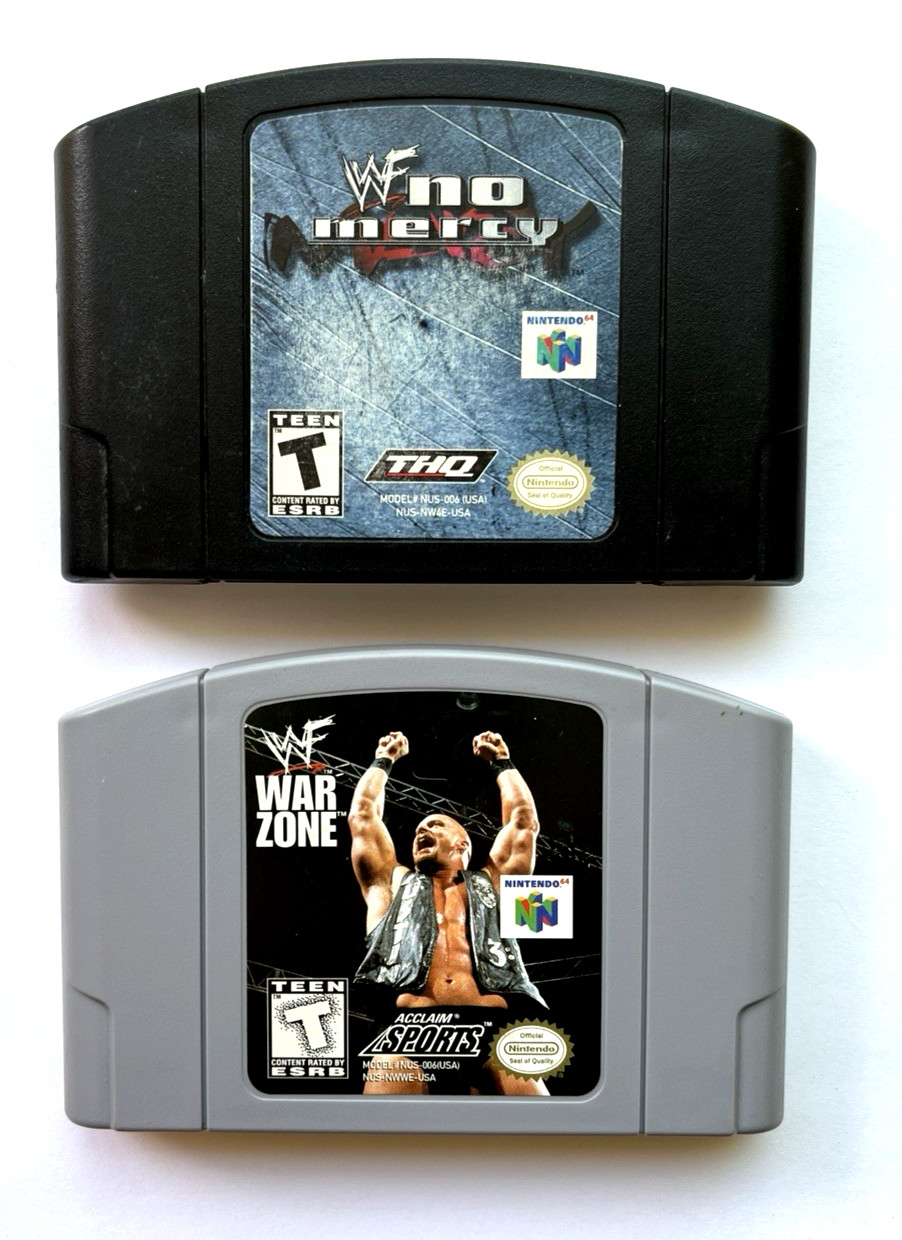 Lot of 2 WWF No Mercy & War Zone (Nintendo 64) N64 TESTED.