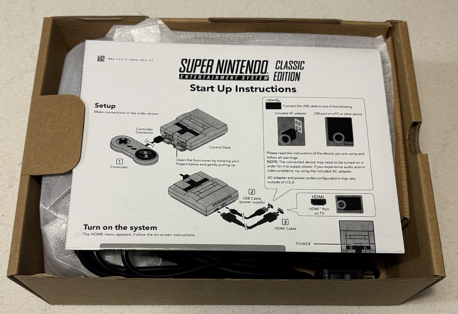 Super Nintendo SNES Mini Classic Home Console + Original Packaging & Paperwork