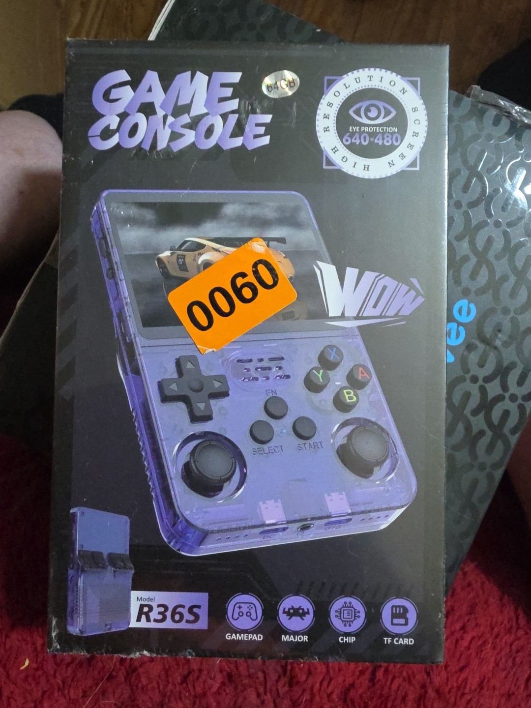 R36S Handheld Game Console Purple, Gamepad, TF Card, 640×480 Resolution