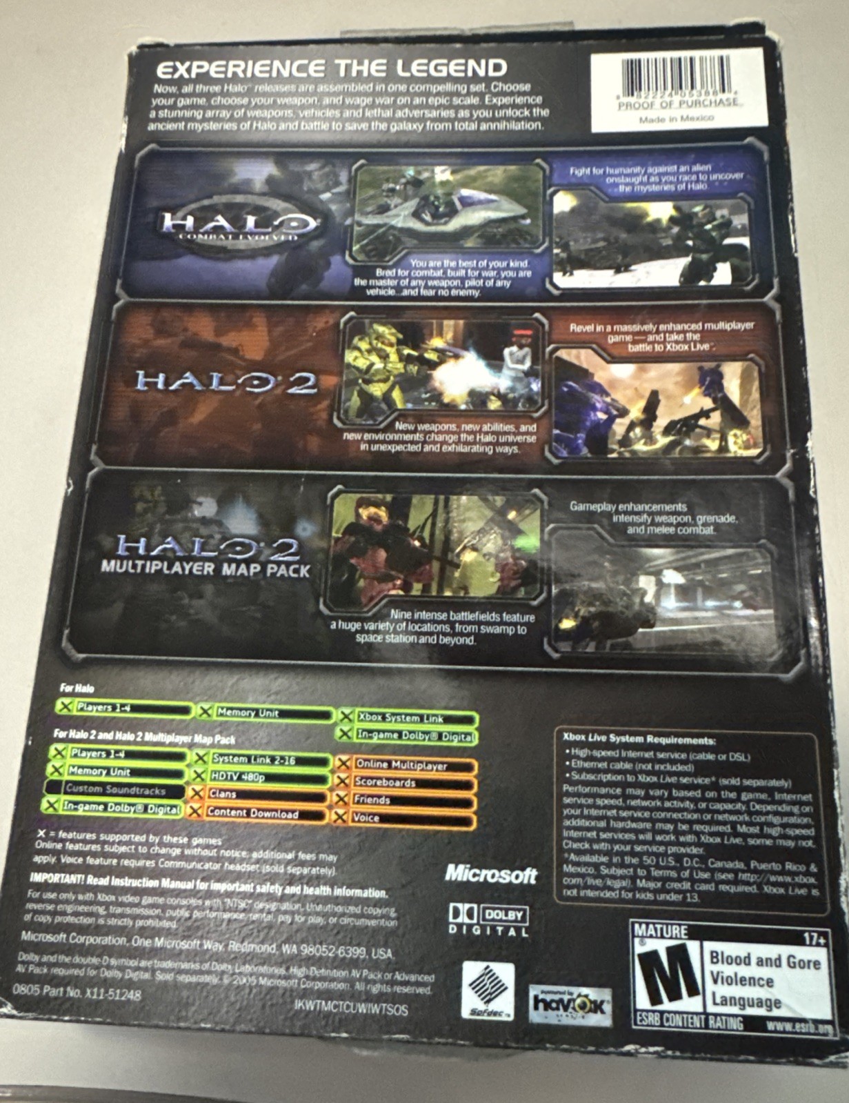 Halo Triple Pack – Complete, CIB – Halo, Halo 2, Halo 2 Map Pack – Xbox