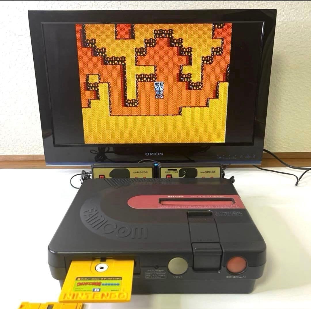 Sharp Twin Famicom Console AN-500B [Belt Replaced / Tested] Console Only Japan