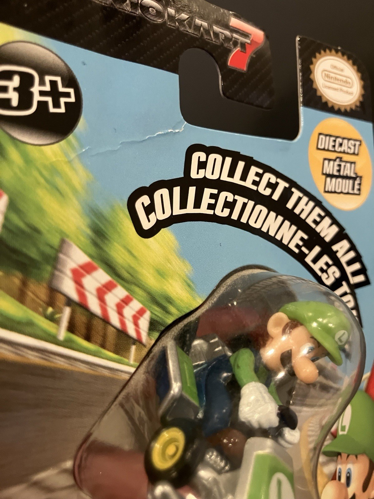 RARE Mario Kart 7 Luigi Diecast Mini Collectible Vehicle Tomy Nintendo 2011 Wii