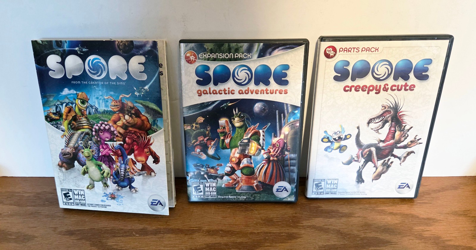 SPORE 3 Pack PC Game Set: Spore, Galactic Adventures Exp, Creepy & Cute Parts Pk