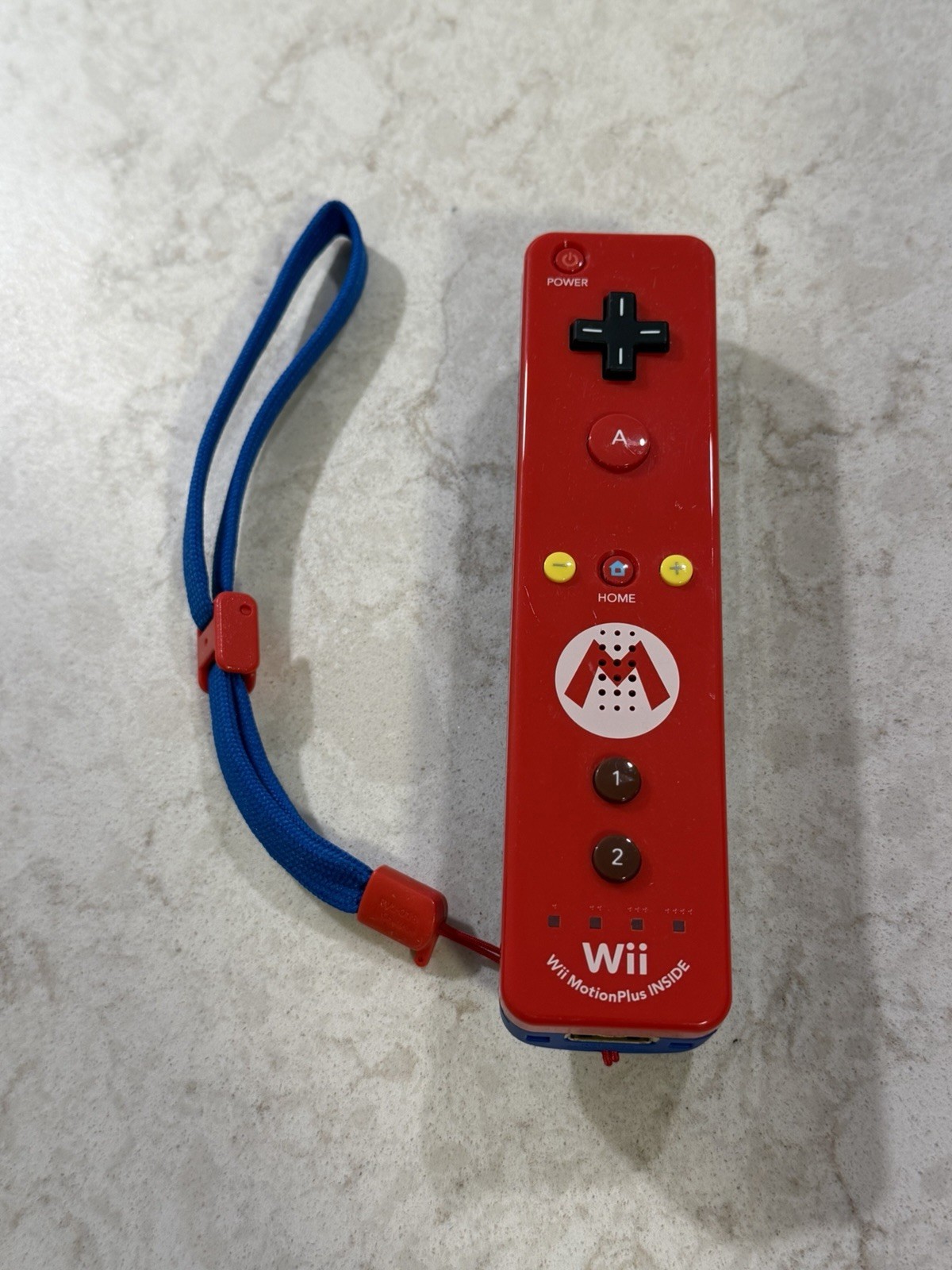 Nintendo Wii Red Mario Controller Remote Motion Plus Limited Edition RVL-036