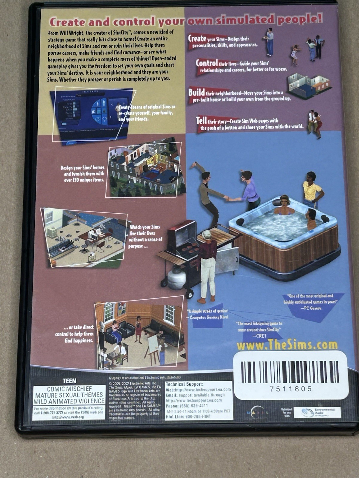 EA Games The Sims PC Simulation Video Game CD-ROM The Sims Series T-Teen 2000