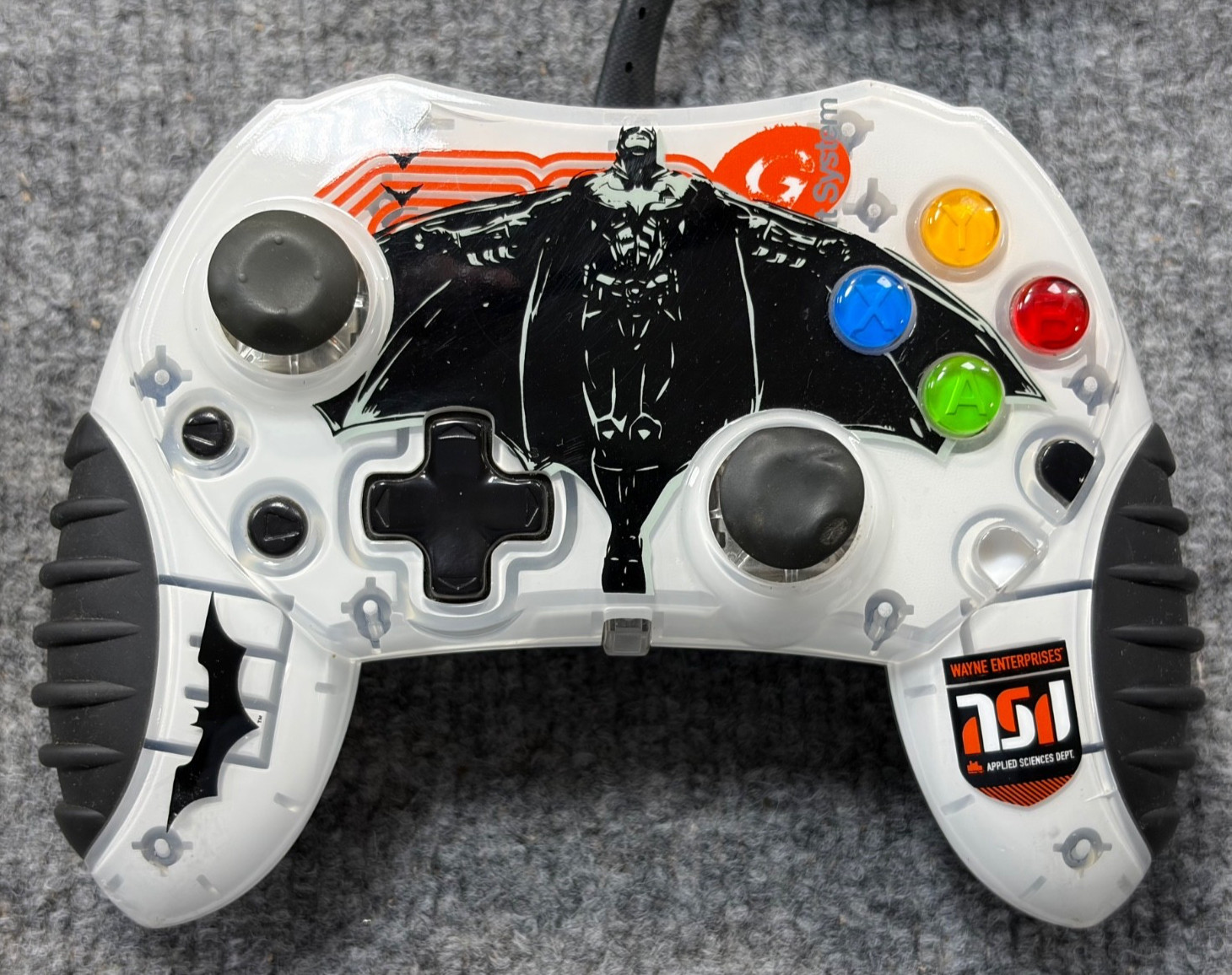 Mad Catz Original Xbox White Batman Begins Wired Controller W/ Breakaway WORKS!