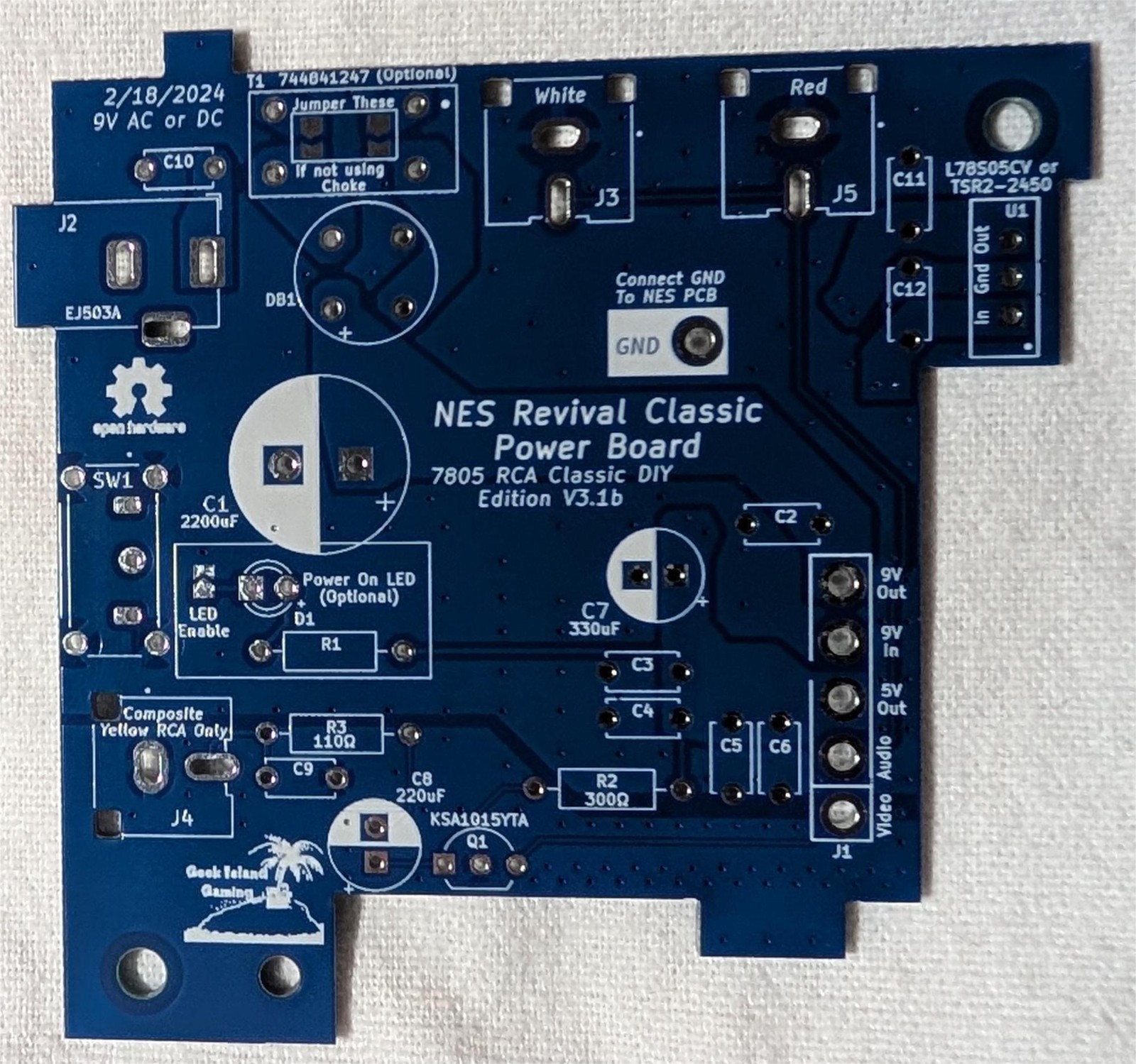 Nintendo NES OpenTendo Motherboard PCB With COMPLETE Parts Kit Choose Color New