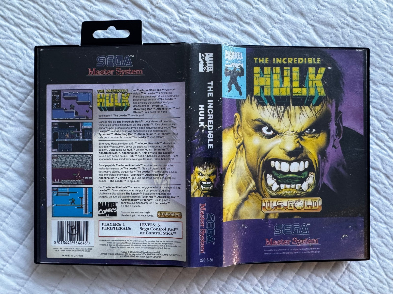 Master System Incredible Hulk Boxed & Complete PAL REGION FREE (Works in US)