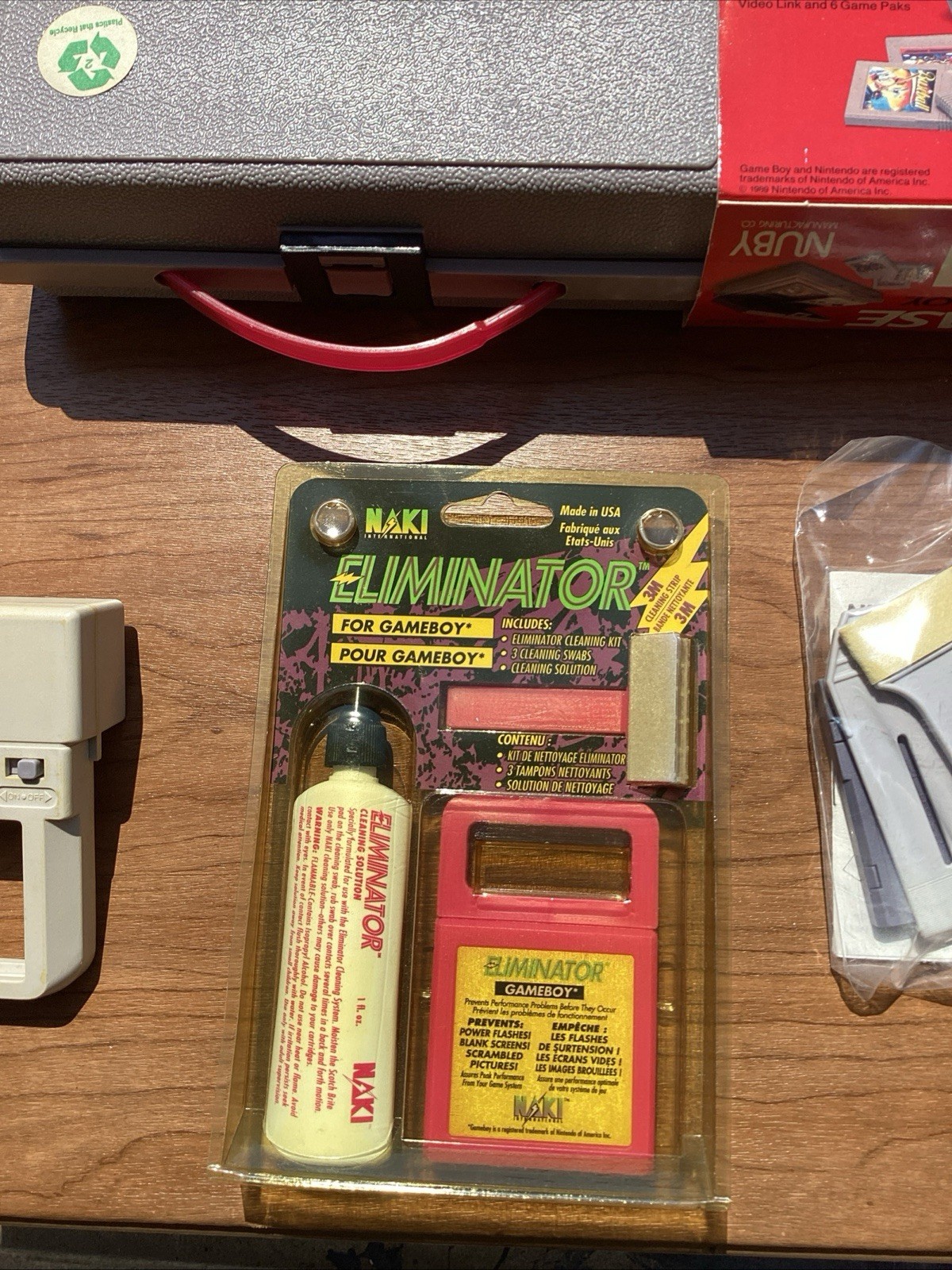Game Boy Rechargeable Battery Pack Lot Cleaning Kit Case Light Nuby Docs VTG
