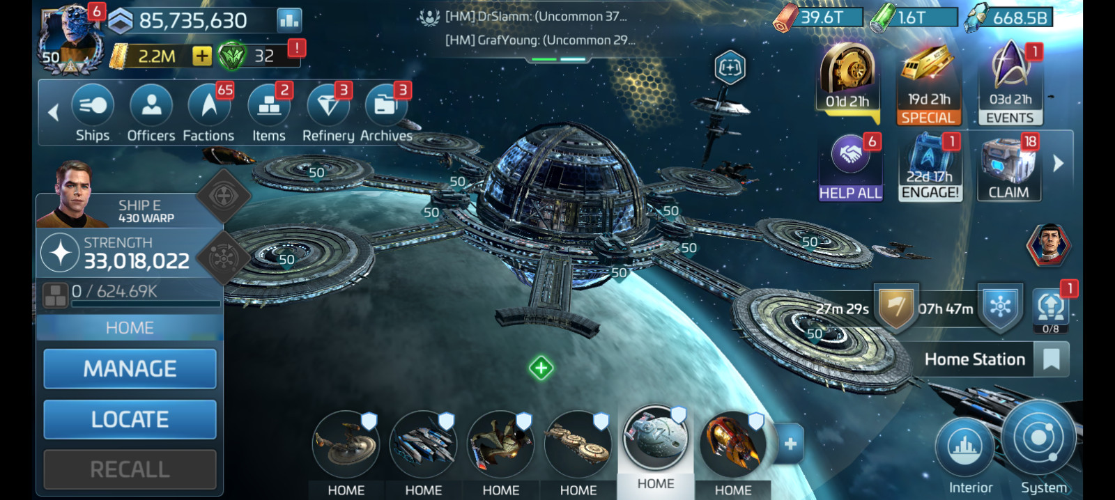 Star Trek Fleet Command stfc 85m pwr 50ops IOS/andrd US server