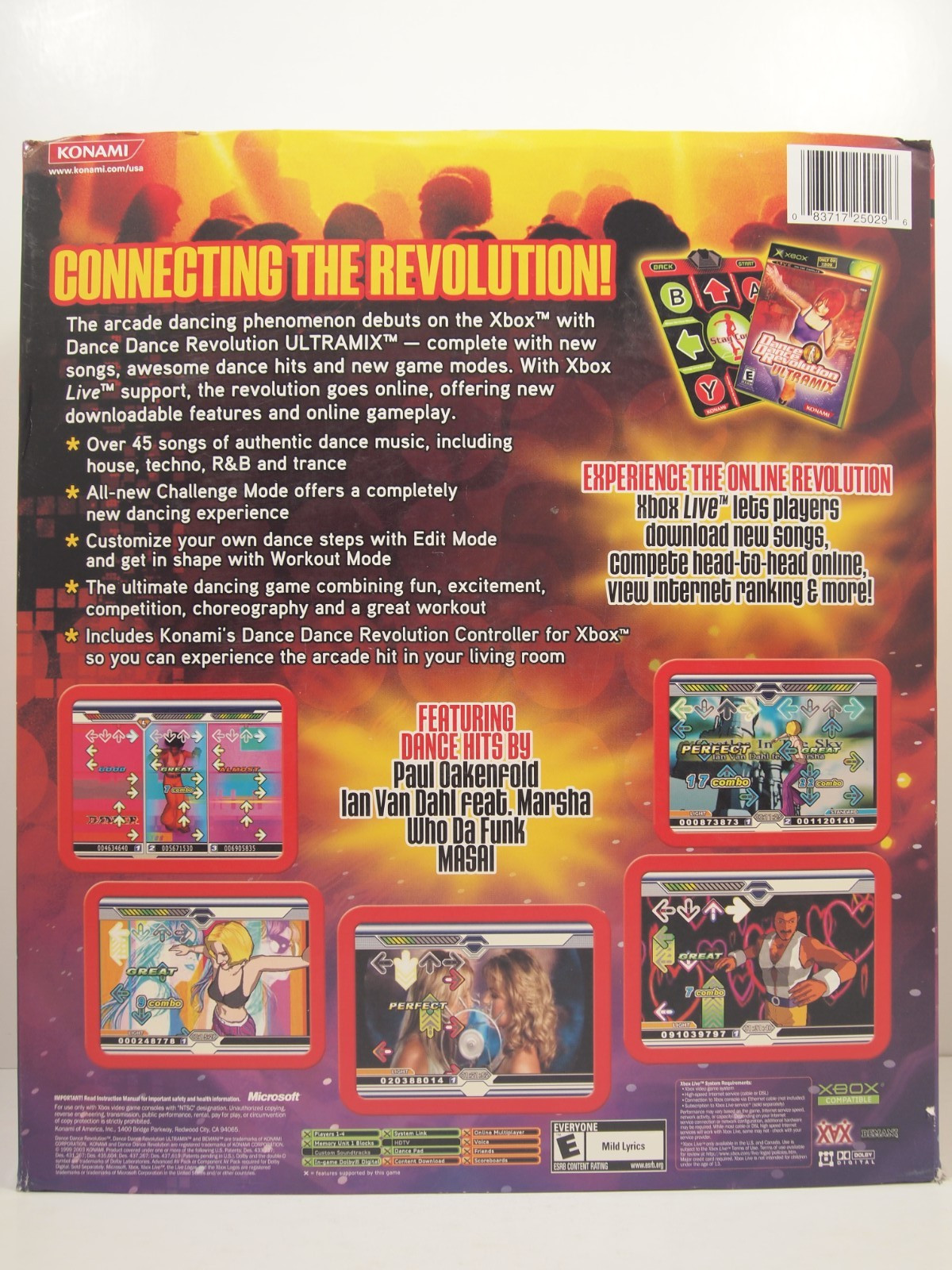 Konami Dance Dance Revolution DDR Ultramix Dance Pad Game Bundle for Xbox