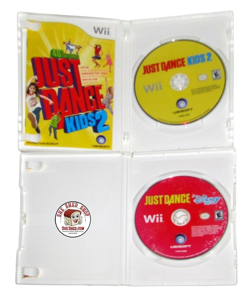 Nintendo Wii Games Lot of 2 Just Dance Kids 2 & Disney Party Complete VGC