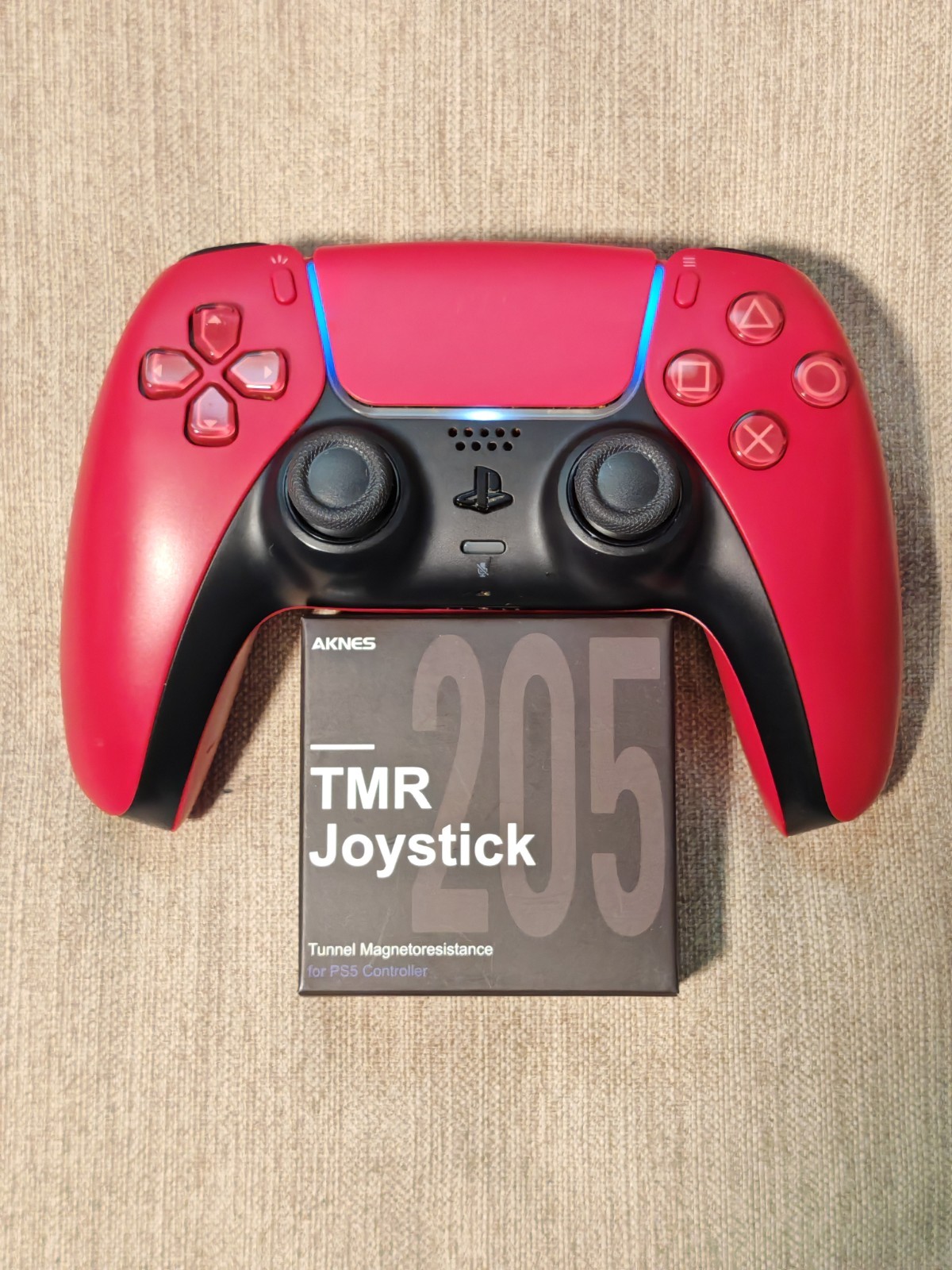 Custom TMR Joystick Aknes PlayStation 5 DualSense Controller Ps5 – Cosmic Red