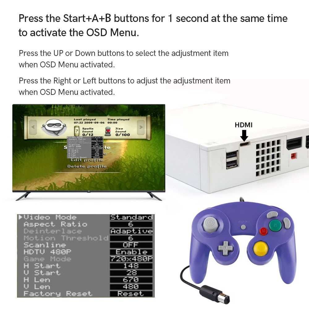480P 1080P Internal Wii Digital HDMI Mod Digital to Digital HDMI Mod Kit For Wii