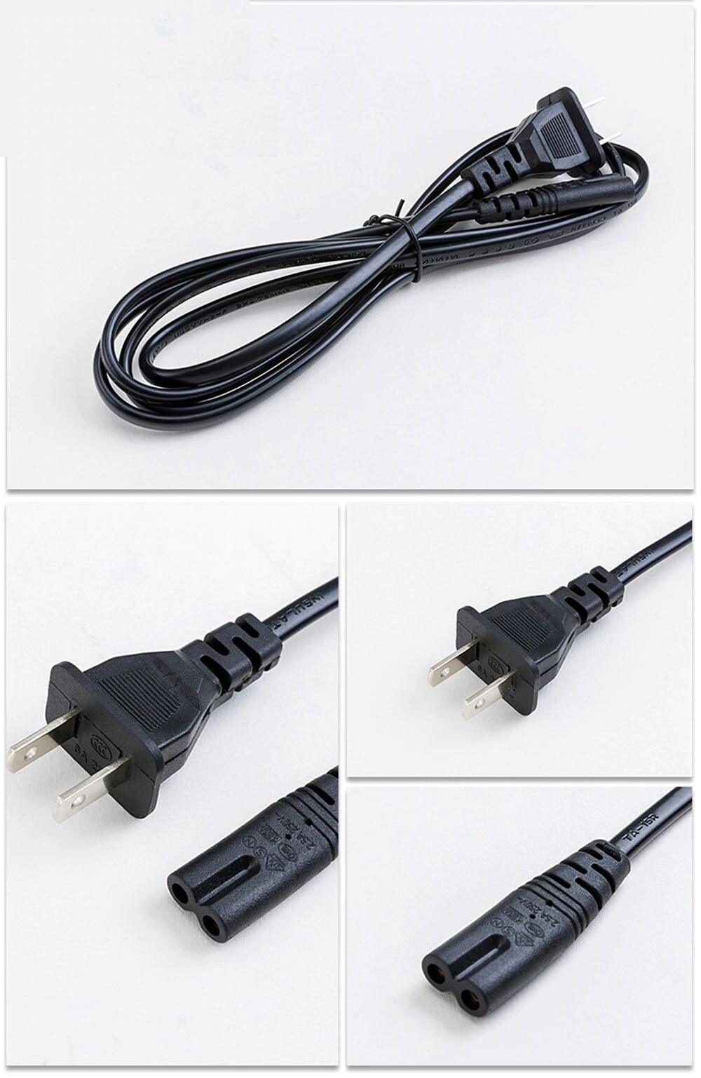 Replacement AC Power Cord for PS3 / PS4 Consoles 1.5m 5ft