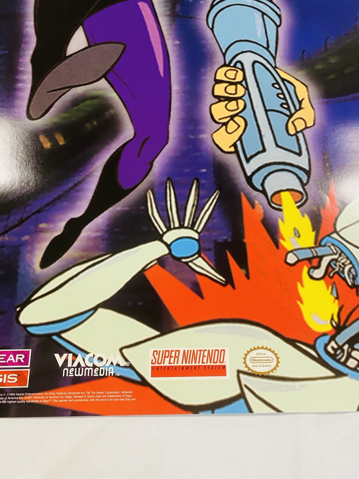 RARE 1995 PHANTOM 2040 ORIGINAL ROLLED 26×38” STORE PROMO POSTER SNES SEGA