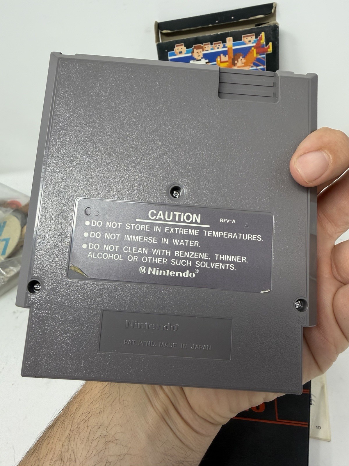 Pro Wrestling (Nintendo NES, 1987) Complete CIB 3-Screw Cart