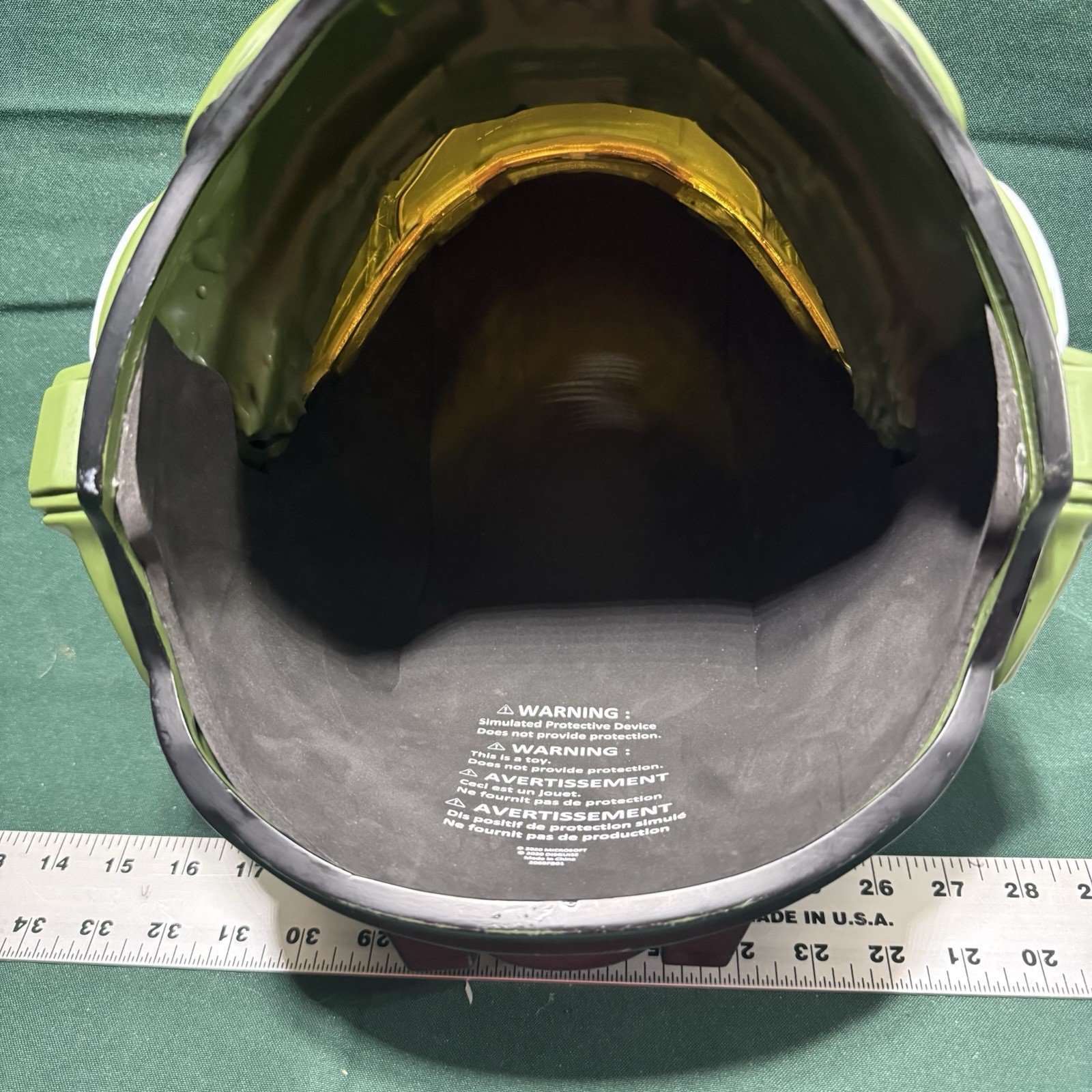 Halo Master Chief Spartan Helmet Costume Cosplay Mask Green Amber Visor Adult