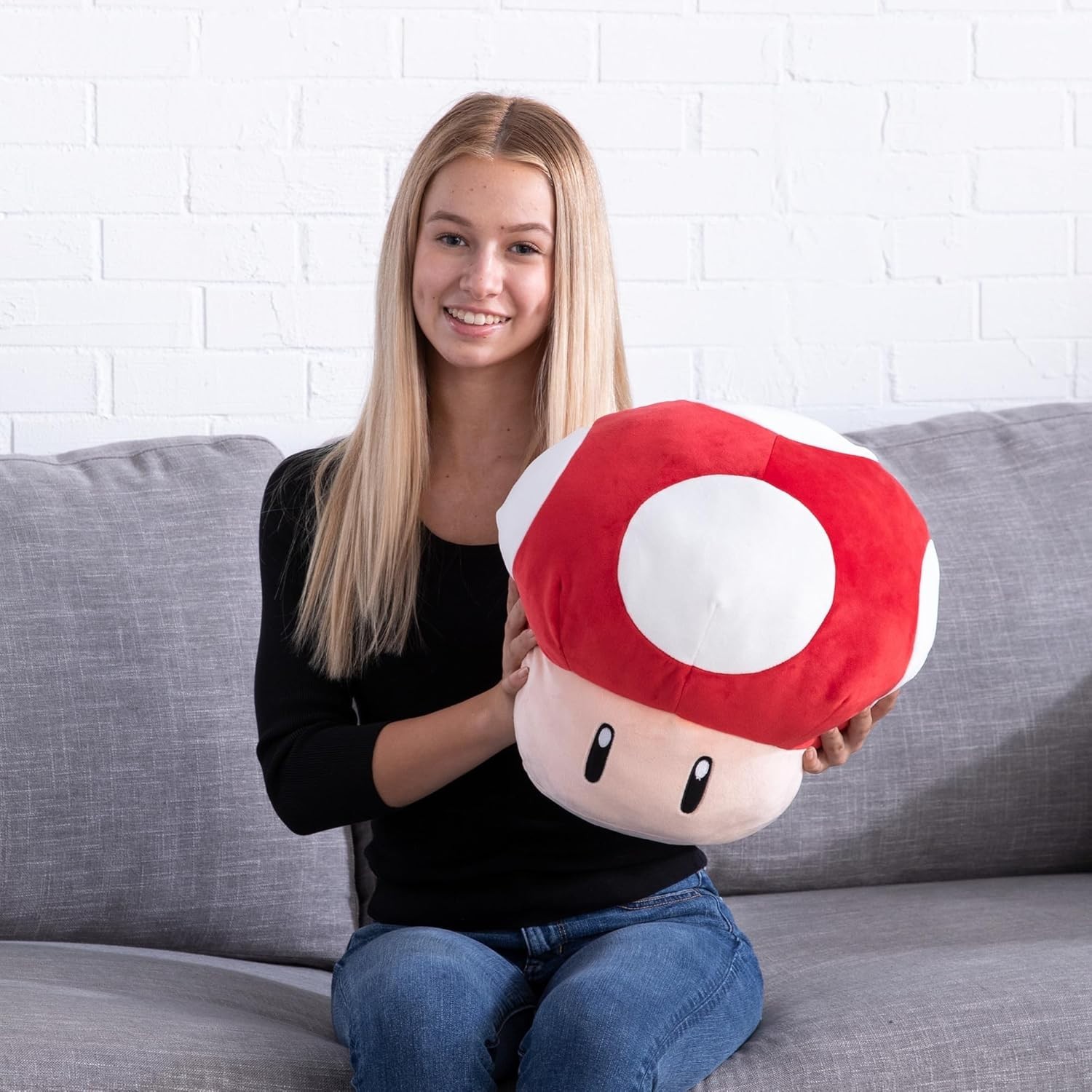 15-Inch Red Mushroom Plush Toy – Soft Squishy Stuffed Animal for Collectors