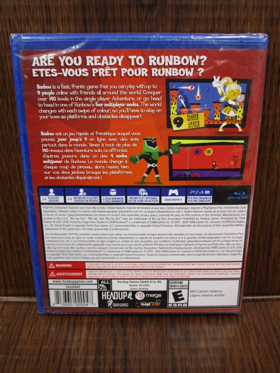 Video Game PS4 Runbow Deluxe Edition NEW SEALED