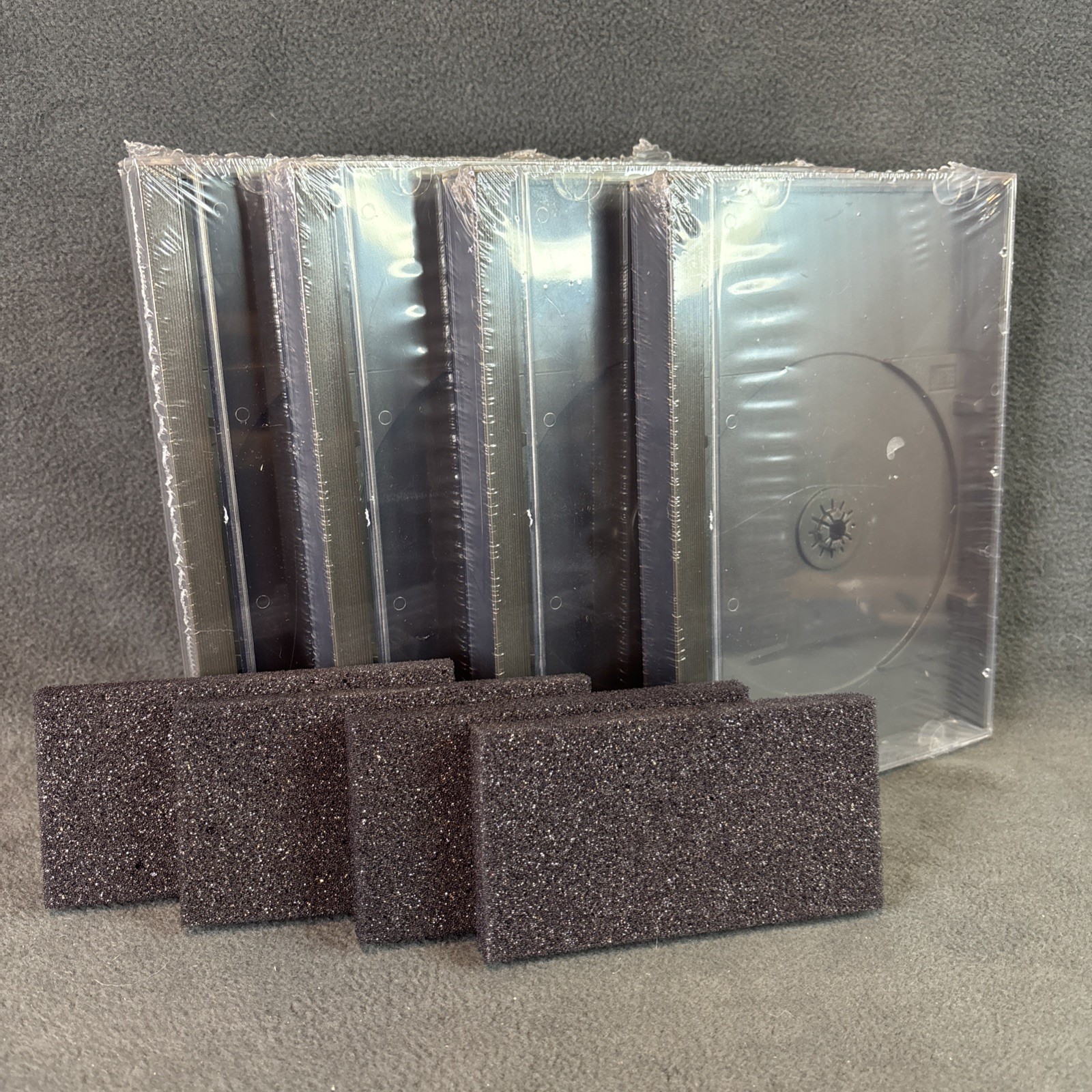 4x Long Box Replacement Cases & Foam for PlayStation 1, SEGA CD & Saturn – New